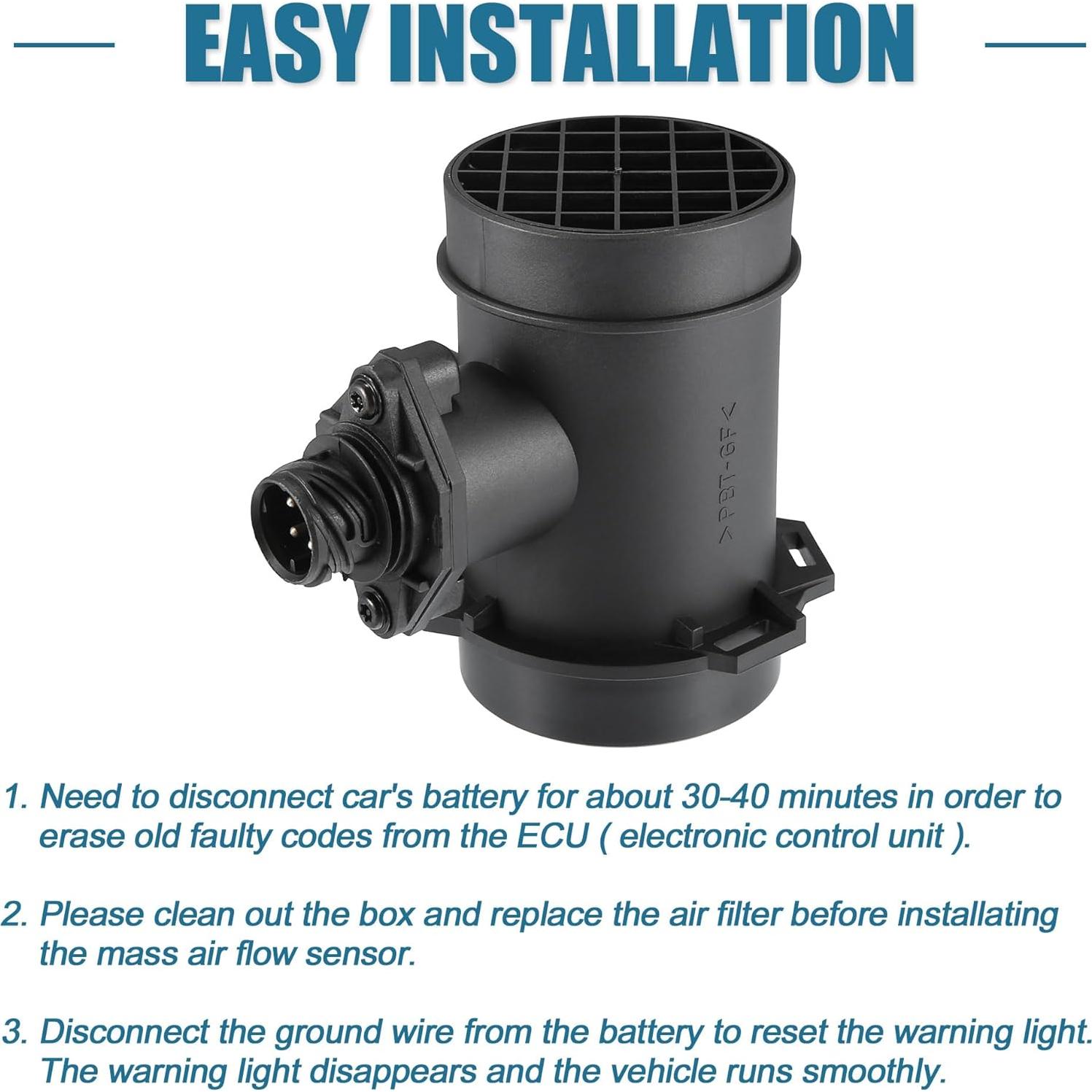 Sensor de Flujo de Aire Masivo uxcell 13621747155 para BMW
