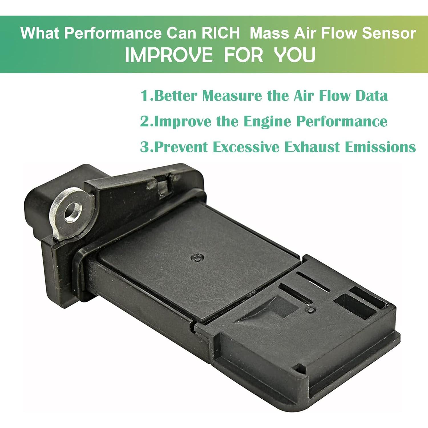 Sensor de Flujo de Aire Masivo RICH AUTO MAF0012 para Ford