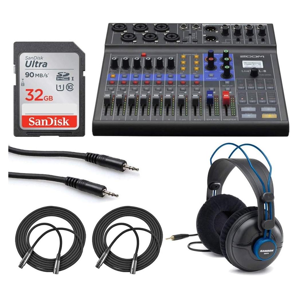 Mezclador Digital Zoom LiveTrak L-8 8 Canales + Accesorios