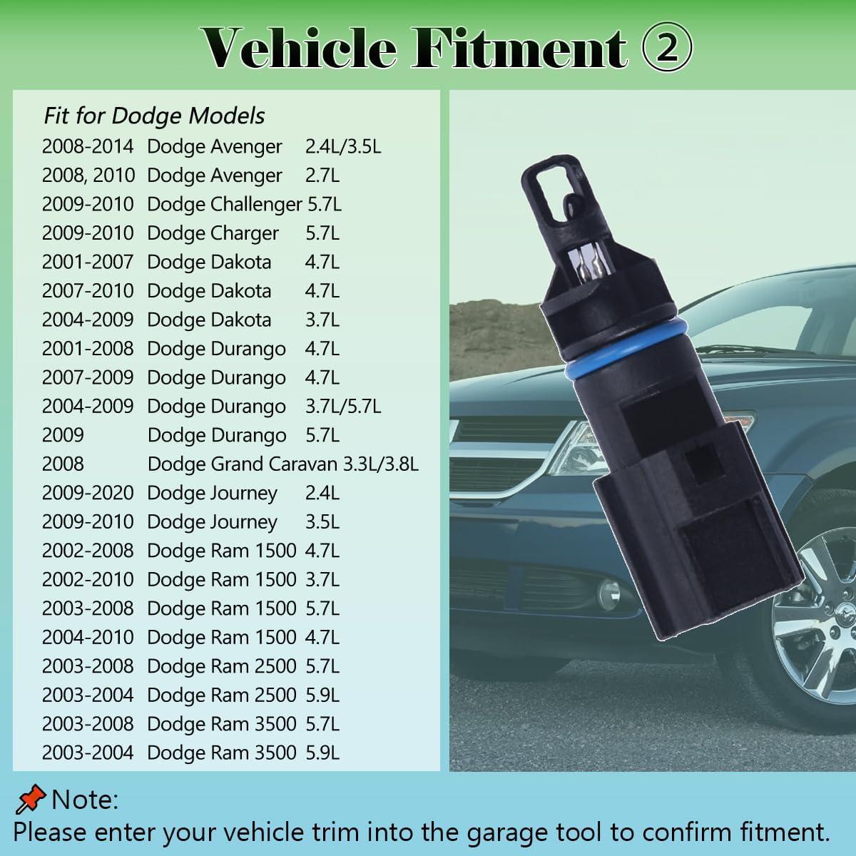 Sensor de Temperatura de Aire Yukrotor 56028364AA Compatible Chrysler/Dodge/Jeep