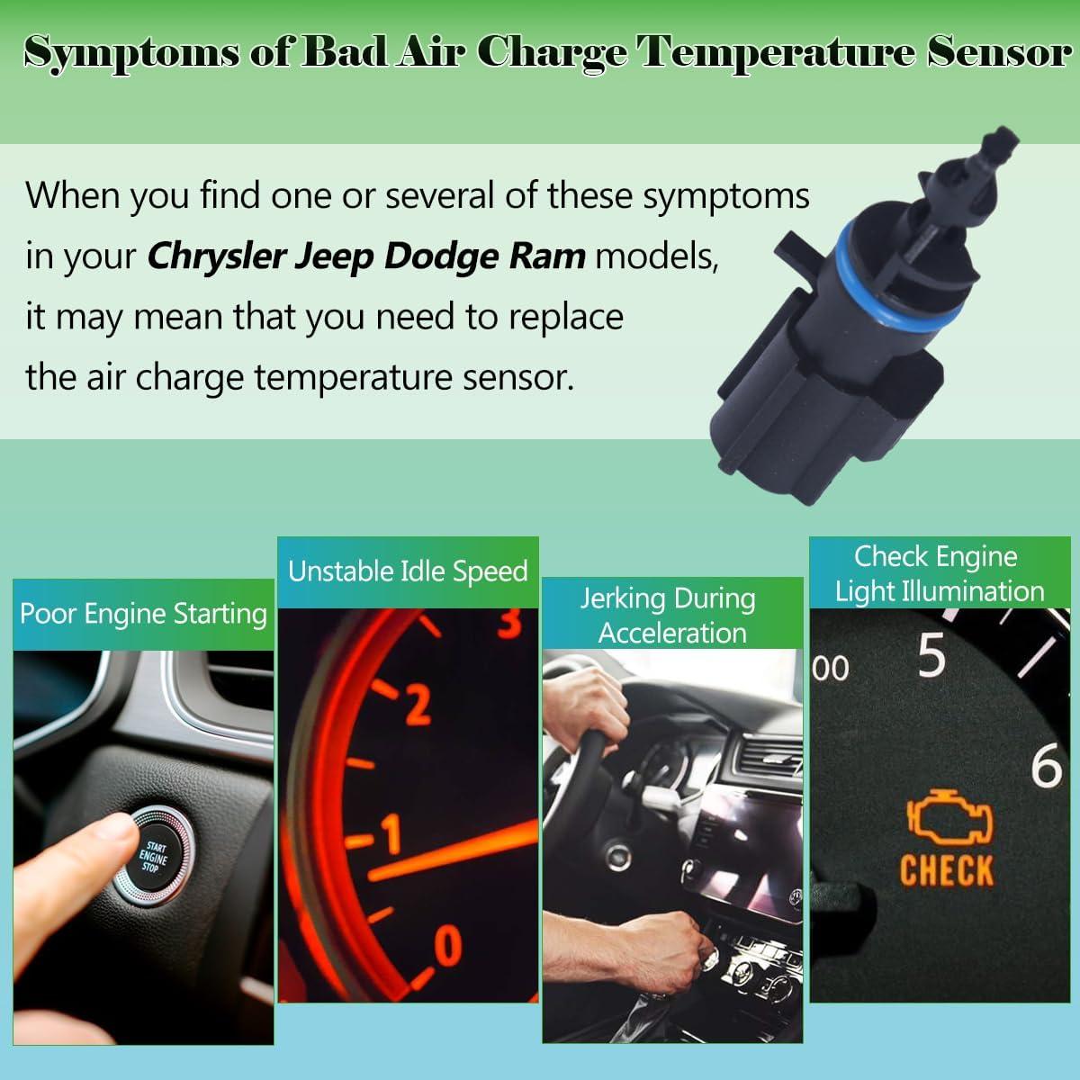 Sensor de Temperatura de Aire Yukrotor 56028364AA Compatible Chrysler/Dodge/Jeep