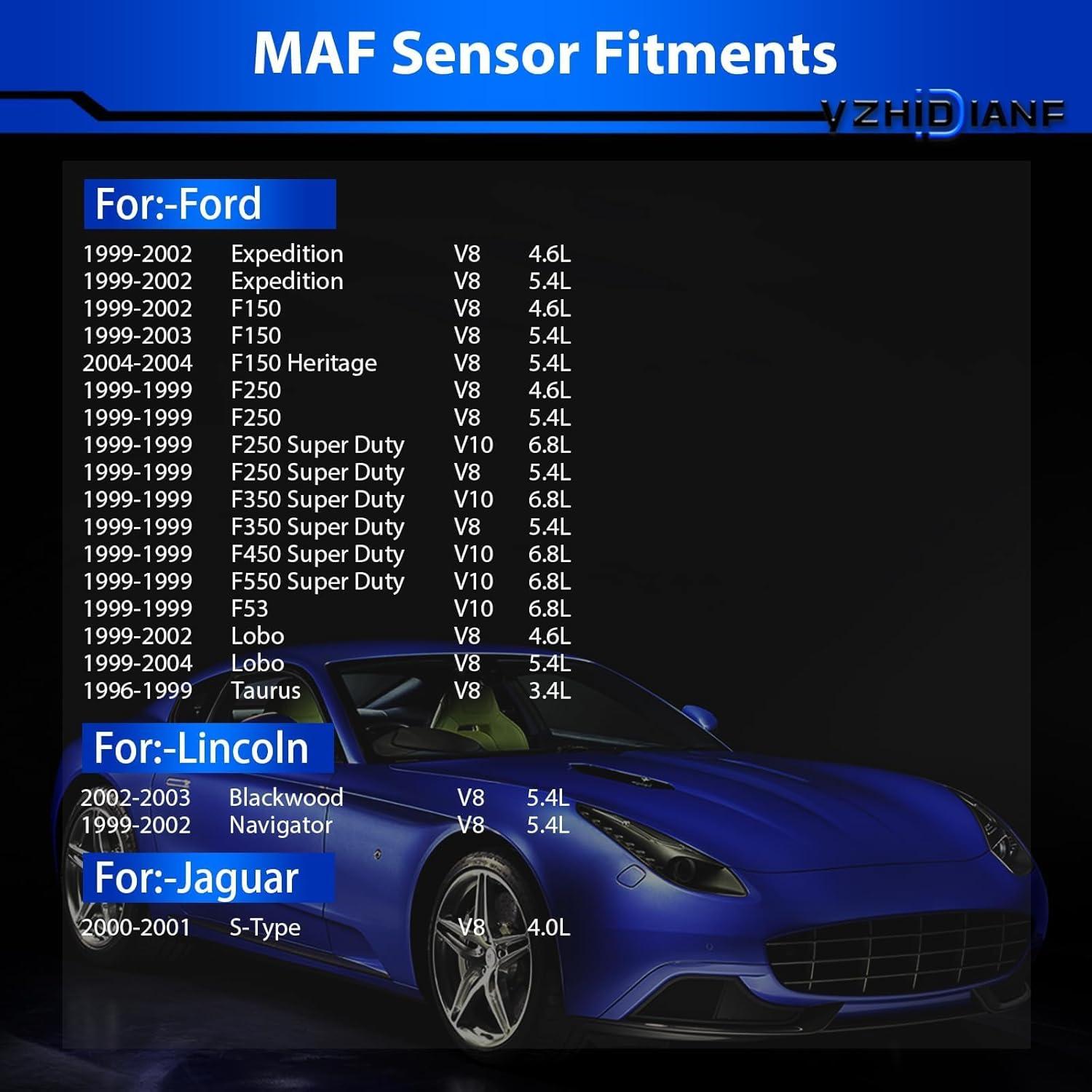 Sensor de Flujo de Aire Masivo YZHIDIANF F8DZ12B579BA 340g
