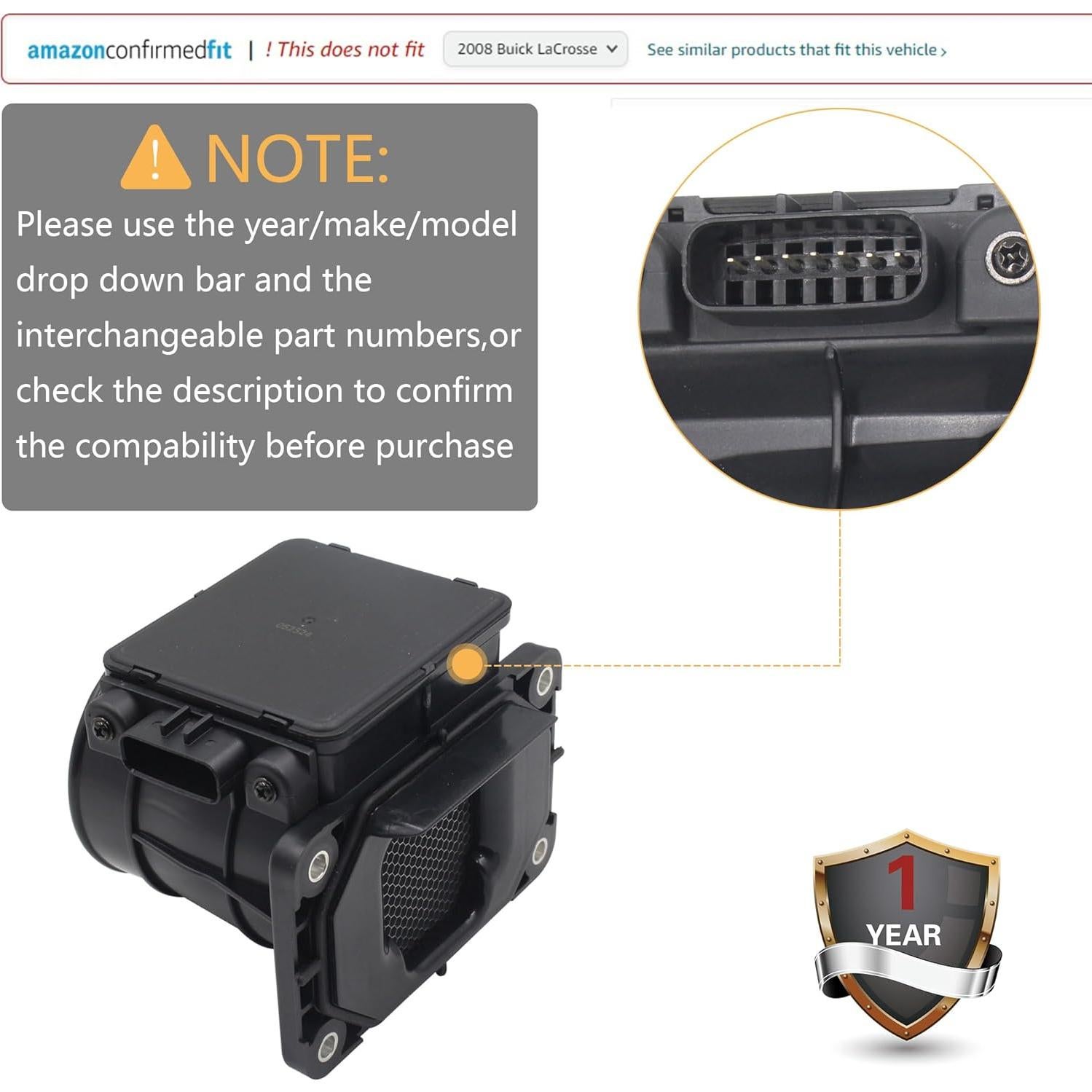 Sensor de flujo de aire MAF Effoexparts para Mitsubishi Lancer 2002-2007