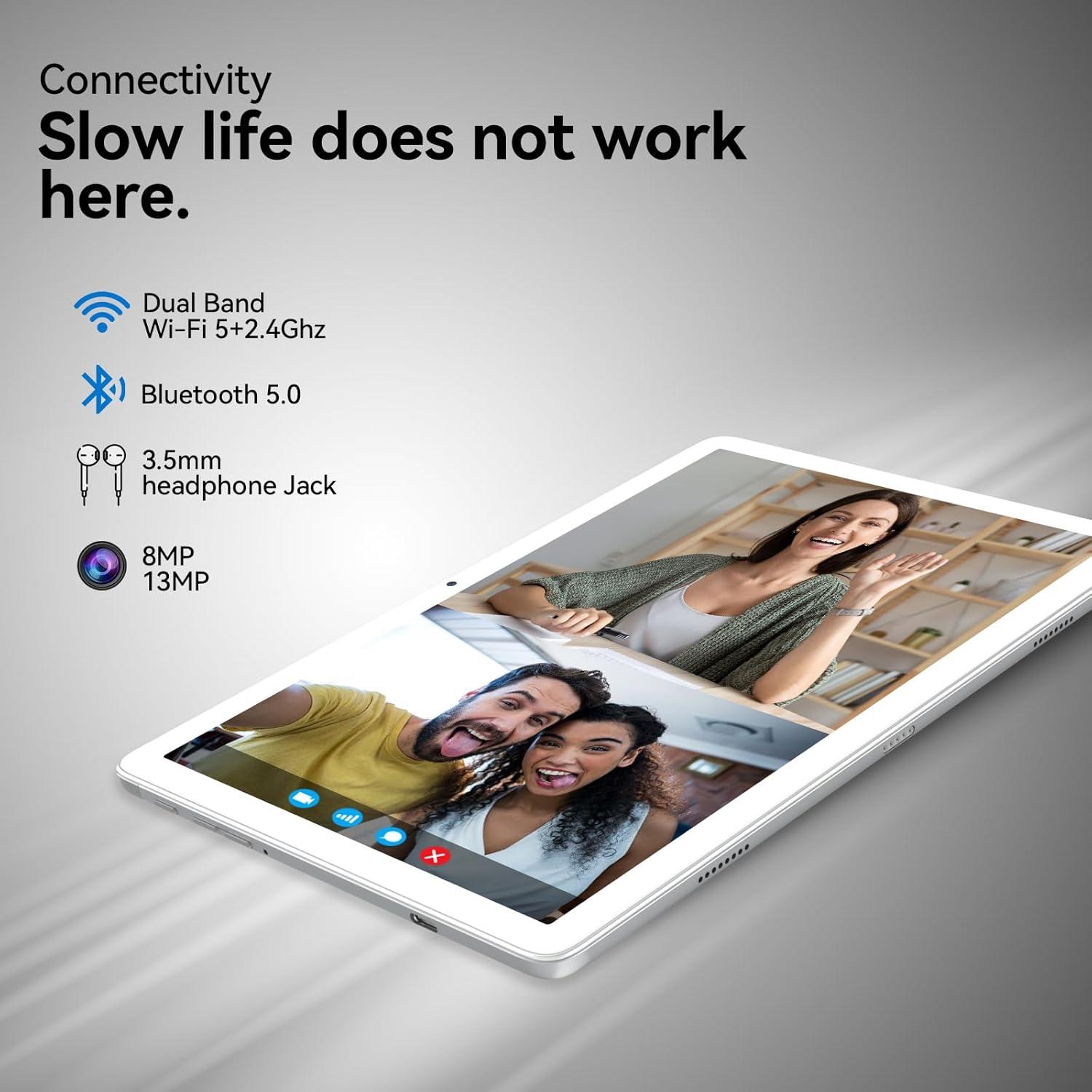 Tableta 2 en 1 TOOTON 2024 10.1" Octa-Core 128GB Plata