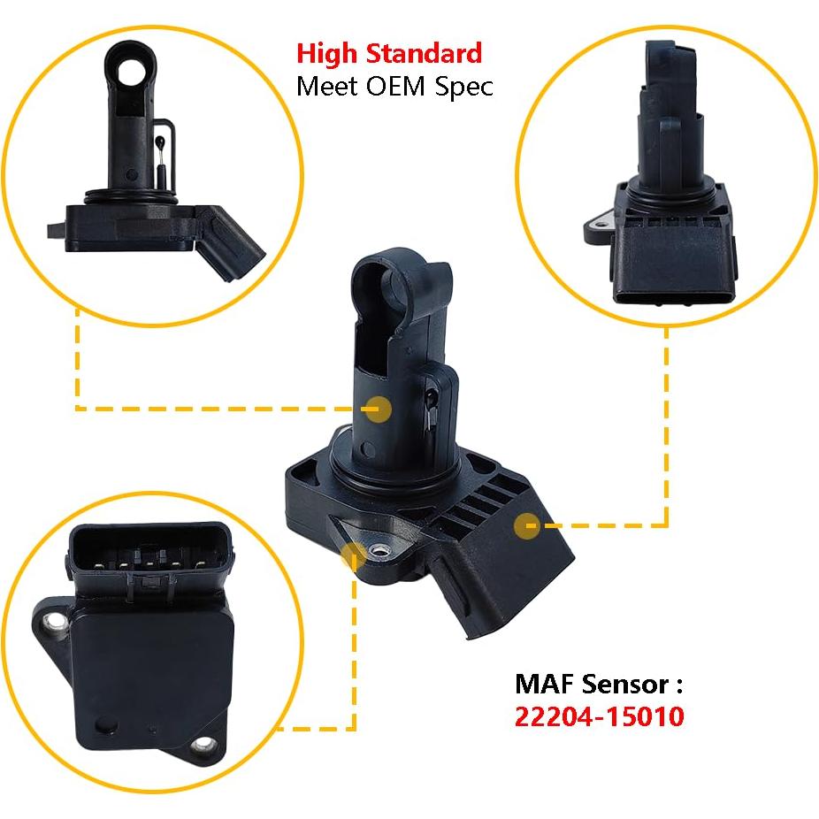 Sensor de Flujo de Aire Masivo LLNSEAUTO 22204-15010 Compatible con Chevrolet Prizm, Lexus GS430, SC430, Toyota Corolla