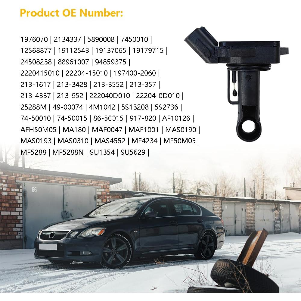 Sensor de Flujo de Aire Masivo LLNSEAUTO 22204-15010 Compatible con Chevrolet Prizm, Lexus GS430, SC430, Toyota Corolla