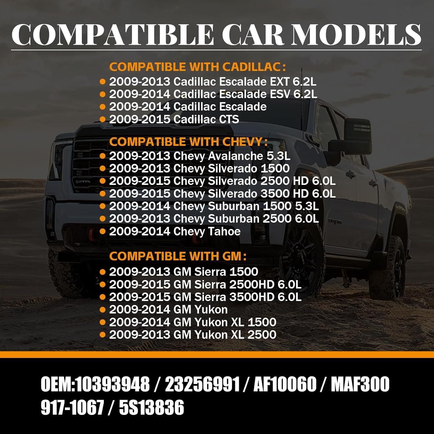 Sensor de Flujo de Aire Masivo Pleoos 10393948 Compatible Cadillac y Chevy