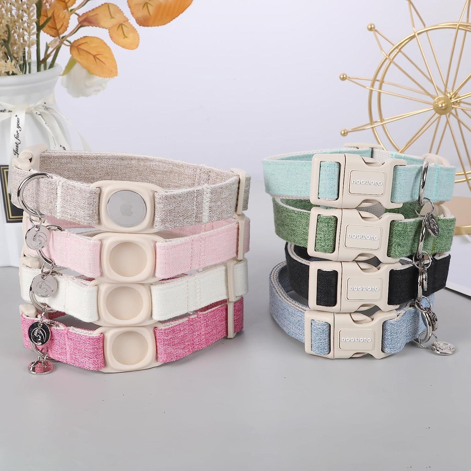 Collar para Perro DOGWONG Mediano Rosa con Soporte Airtag