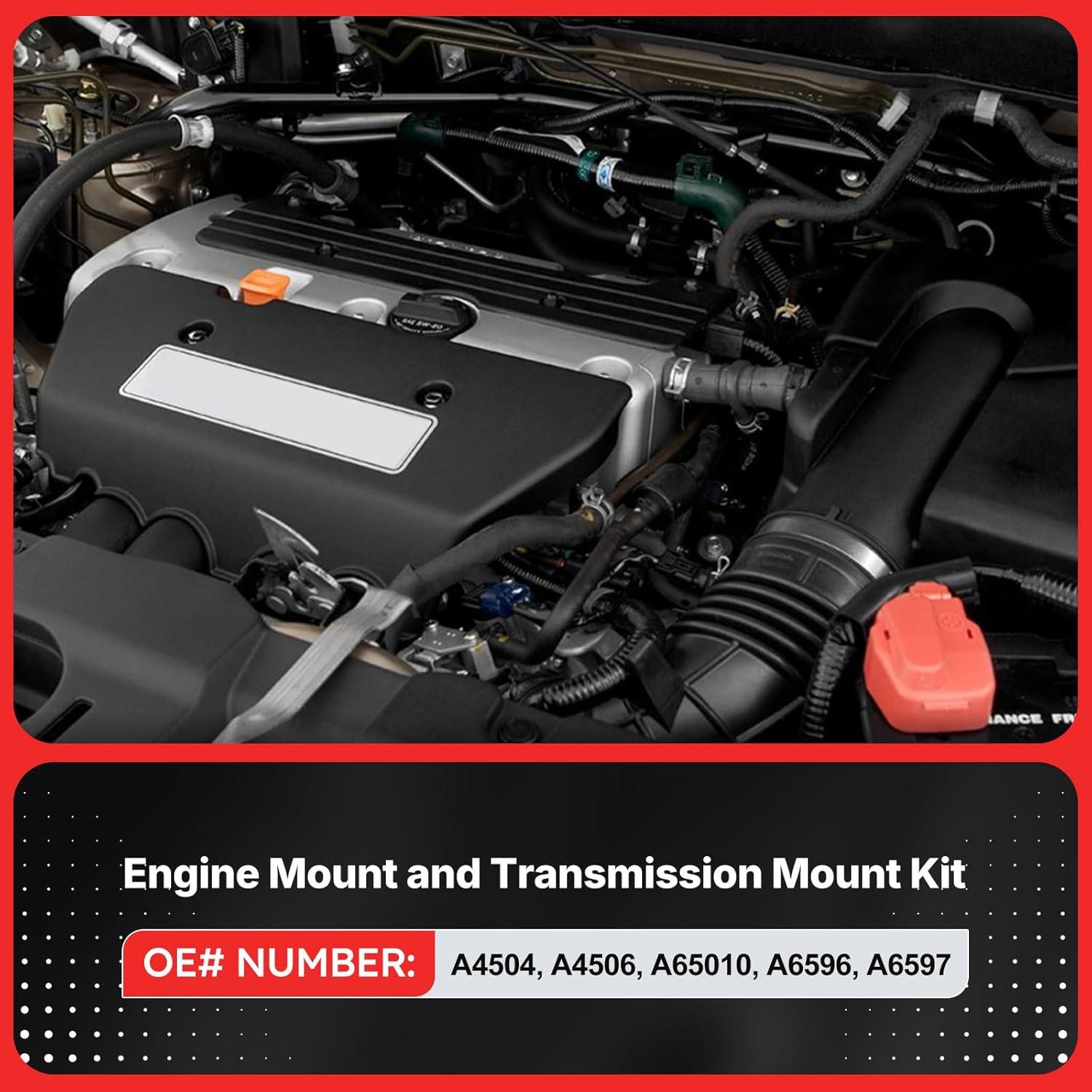 Juego 5 Soportes de Motor y Transmisión Honda CRV 2.4L 2002-2006