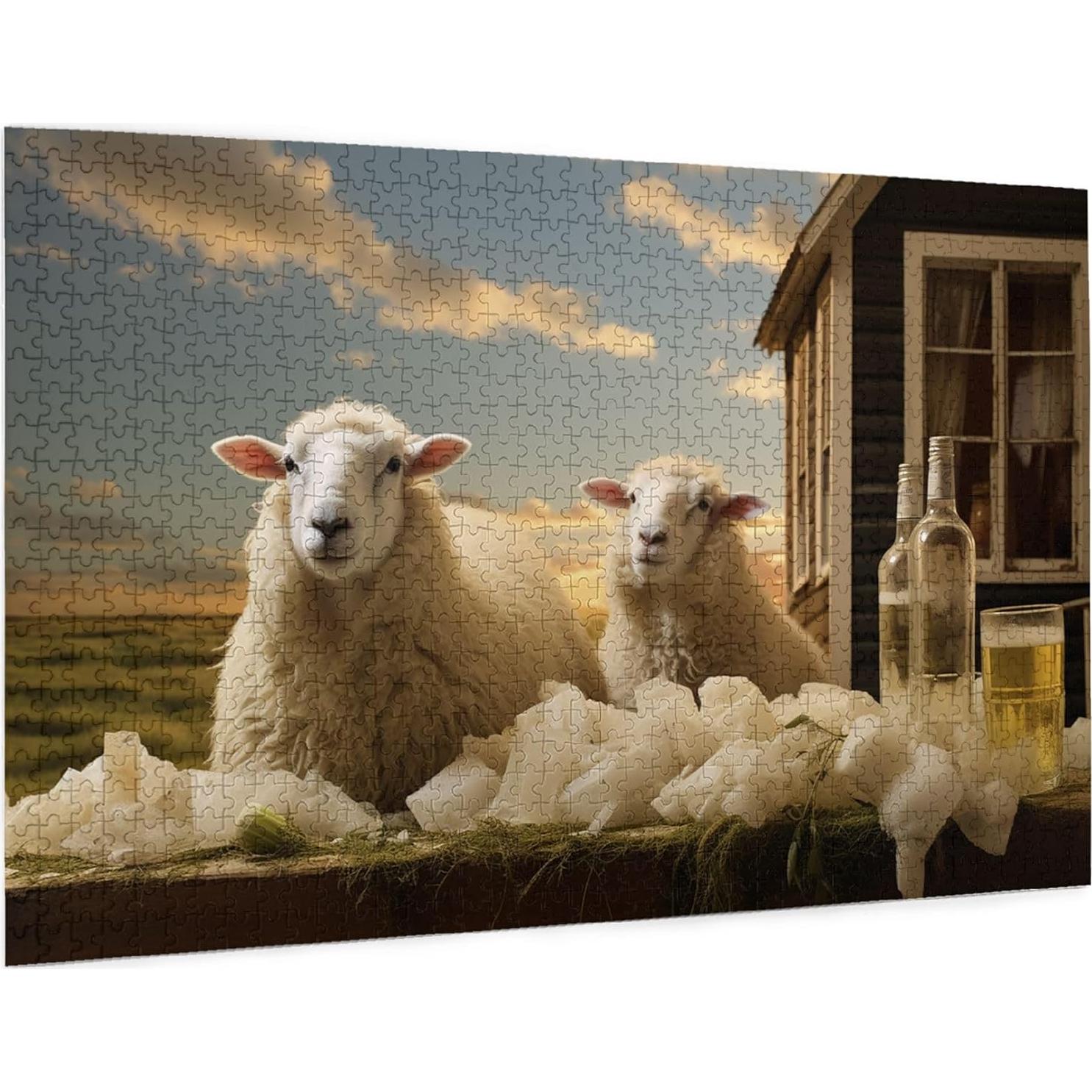 Rompecabezas de Madera 1000 Piezas Sunset Farmhouse