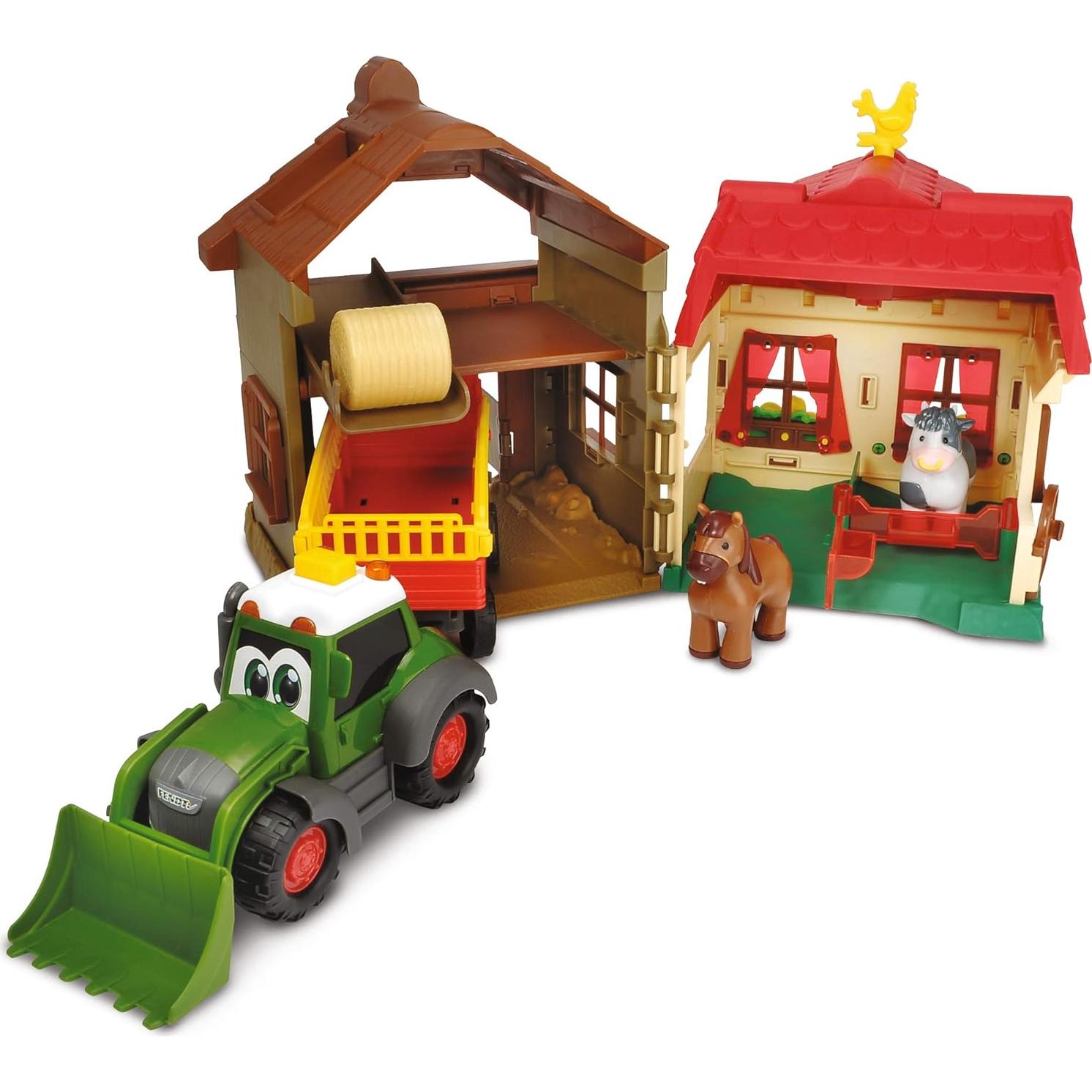 Set de Granja Dickie Toys Fendt Casa Feliz 38 cm con Sonido