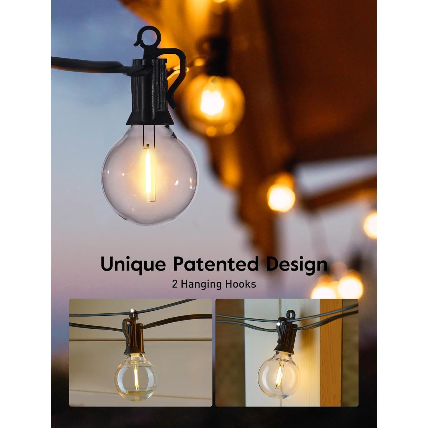 Luces de Cadena LED Brightown 25 pies Negro 12 Bombillas