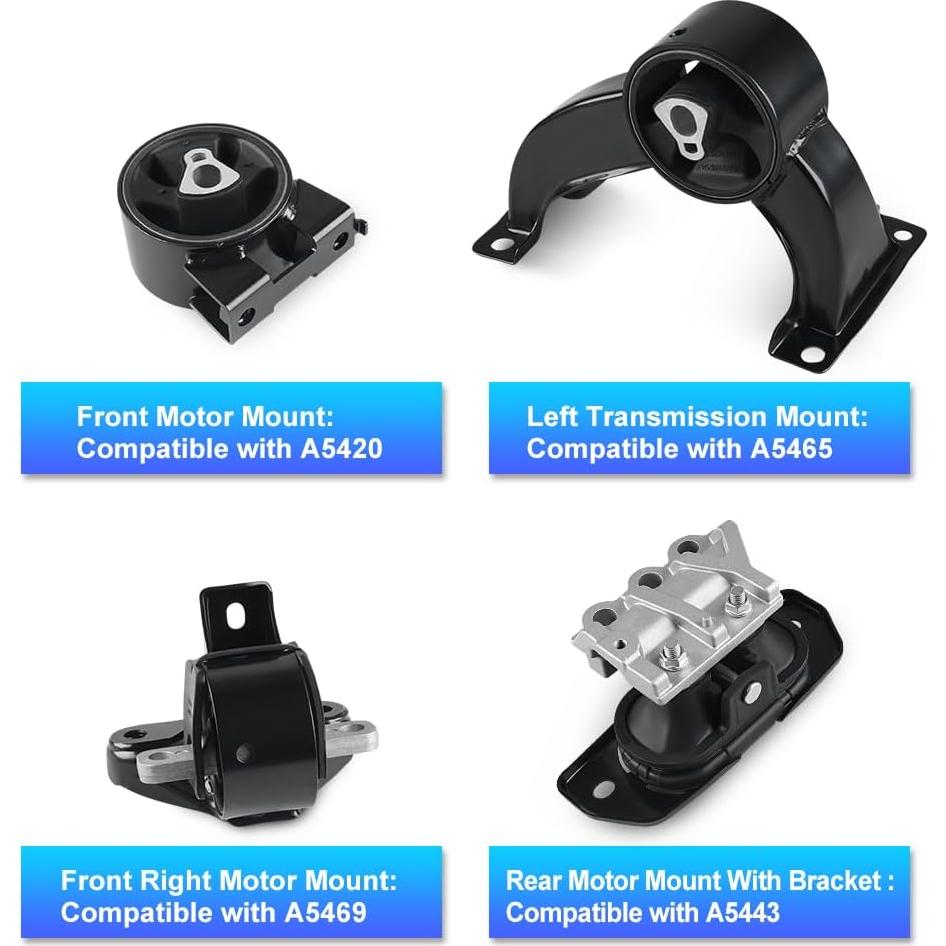 Kit de Soportes de Motor JDMON 4 Piezas para Chrysler y Dodge