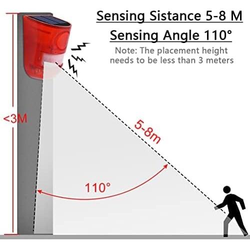 Alarma de Movimiento Solar LEDHOLYT 129dB Rojo IP65