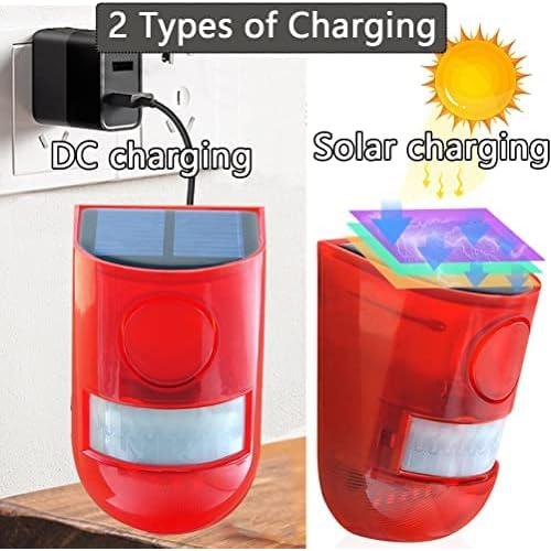 Alarma de Movimiento Solar LEDHOLYT 129dB Rojo IP65