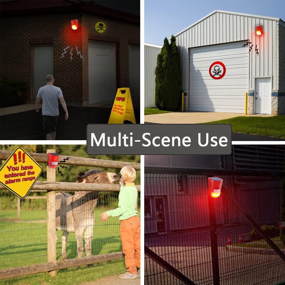 Alarma de Movimiento Solar LEDHOLYT 129dB Rojo IP65