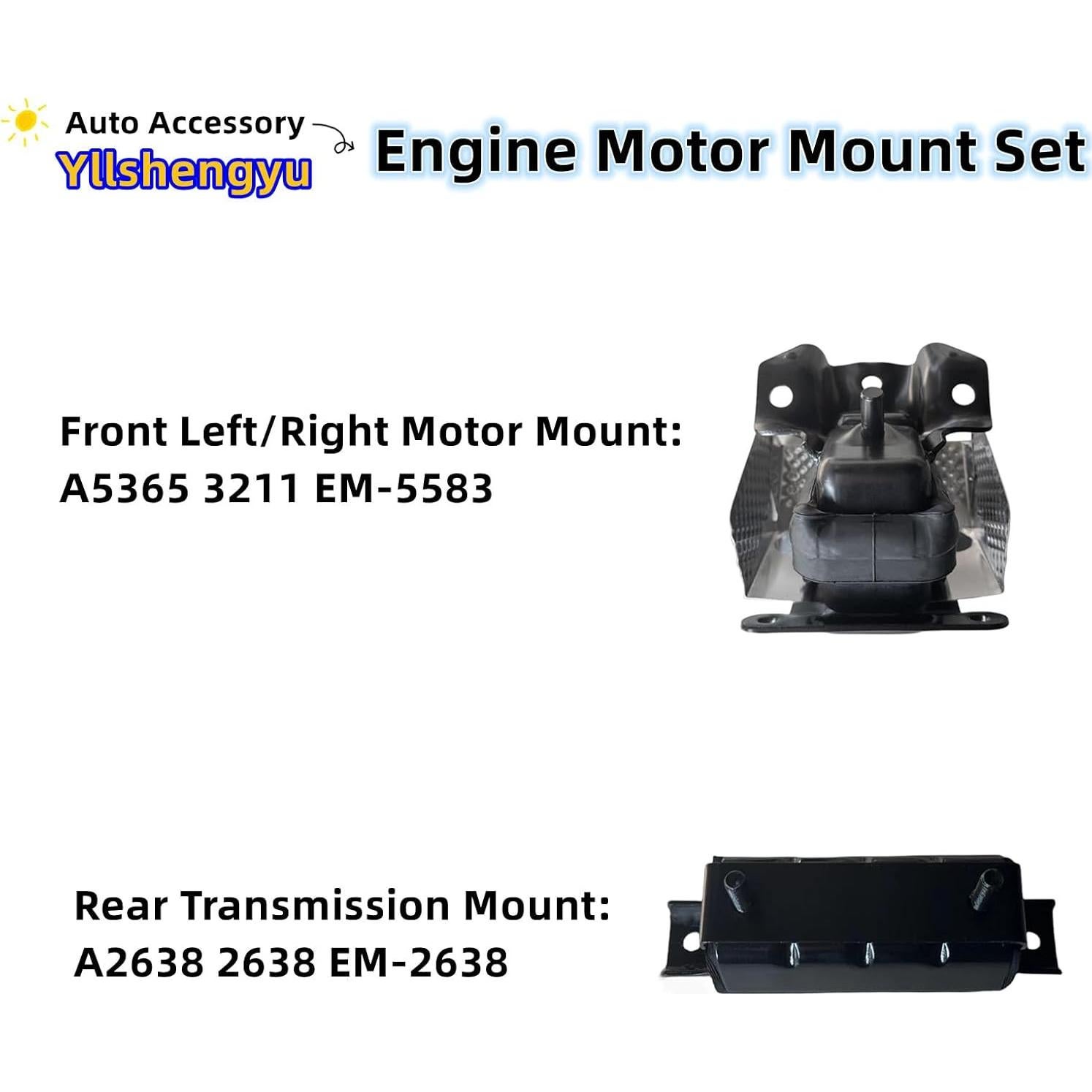 Kit de Soportes de Motor y Transmisión Yllshengyu 3 Piezas