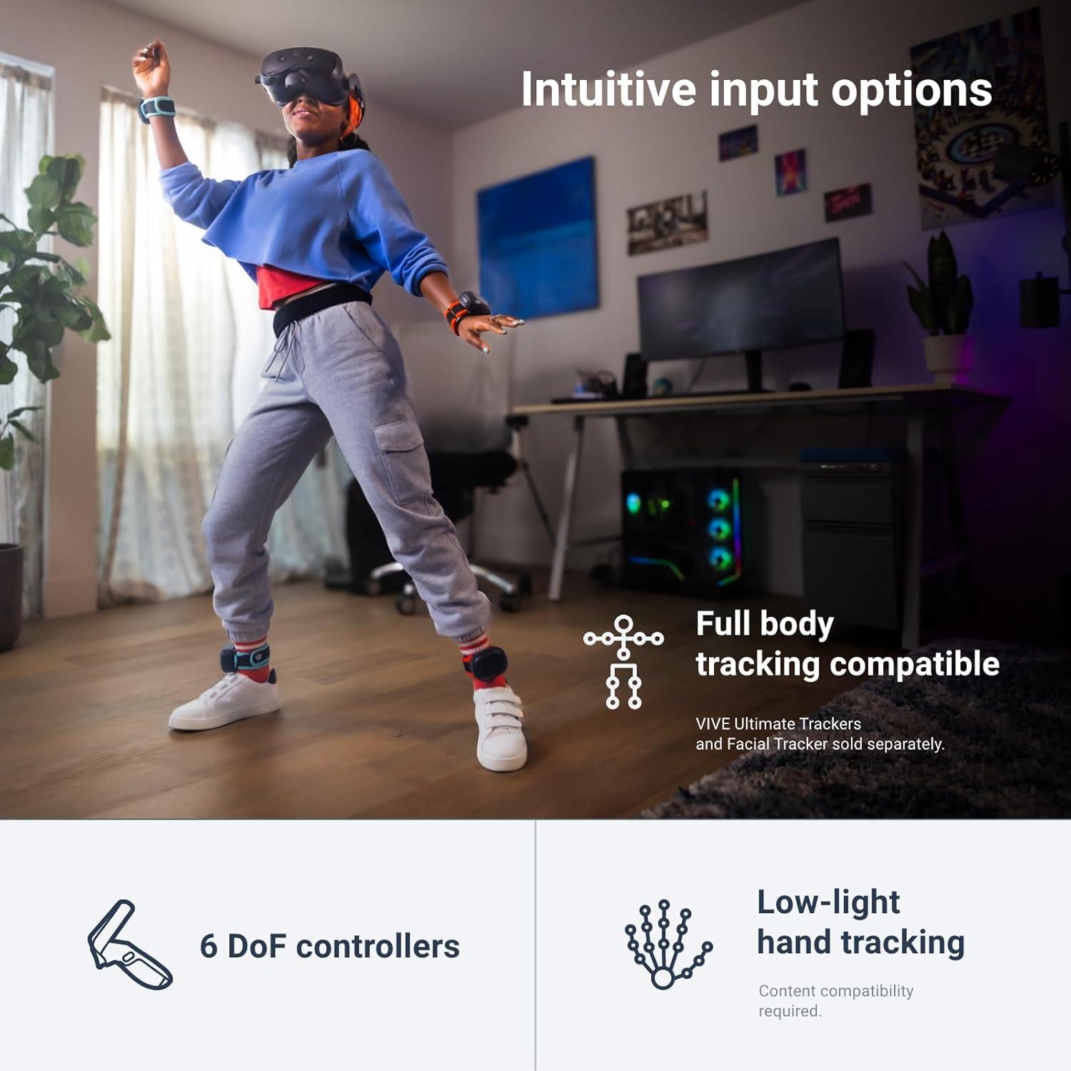 HTC Vive Focus Vision - Auriculares VR 5K con Controladores