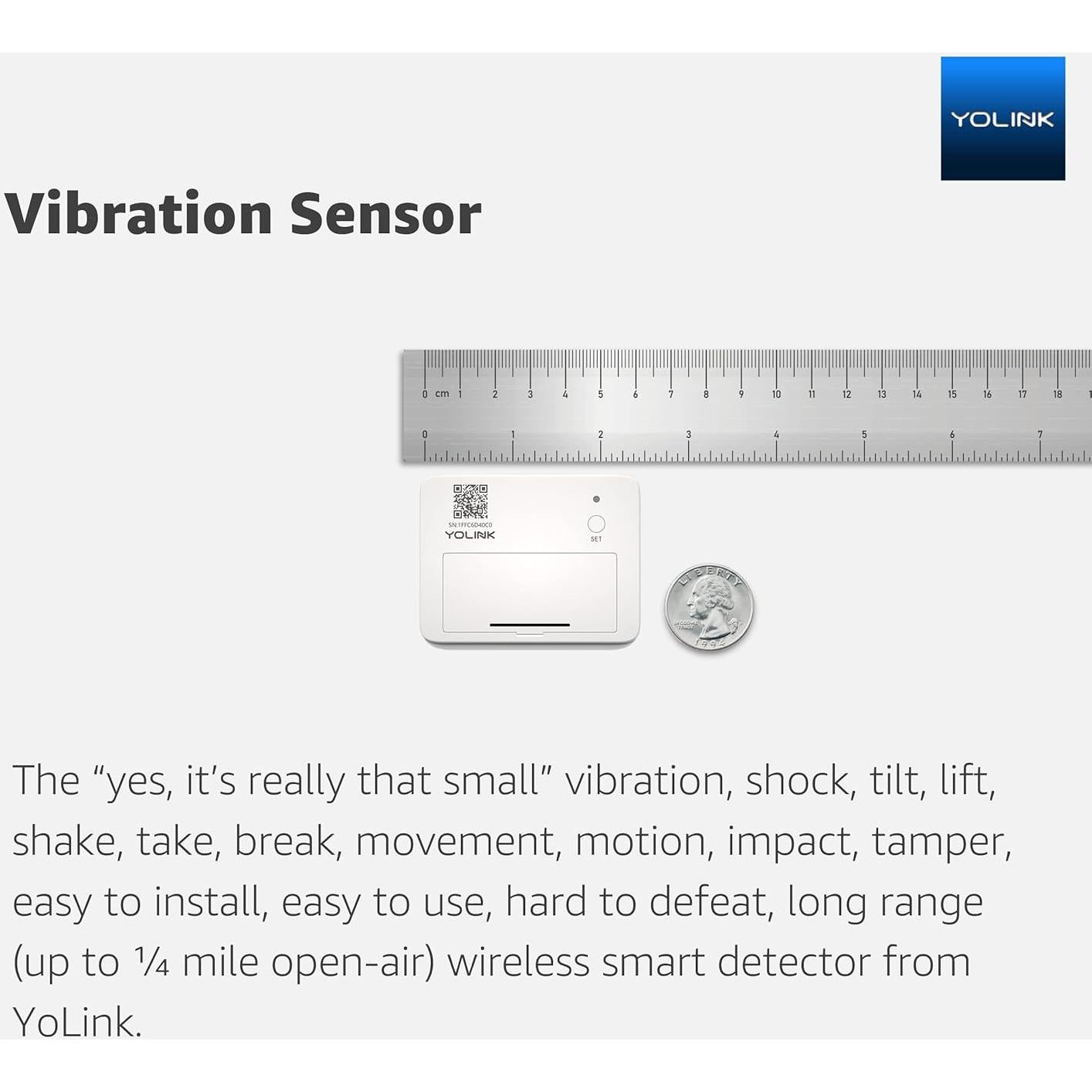 Sensor de Vibración YoLink YS7201-UC 400m Alerta SMS/Email
