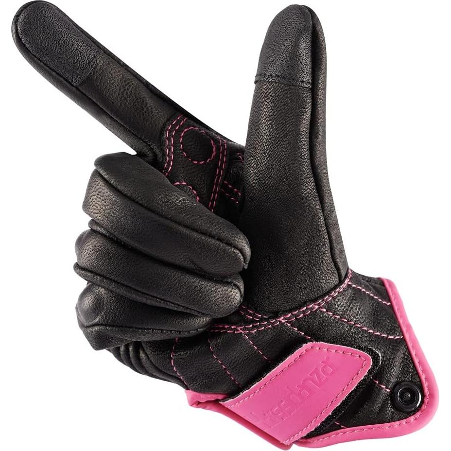 Guantes de motocicleta mujer Harssidanzar GL016 cuero táctil