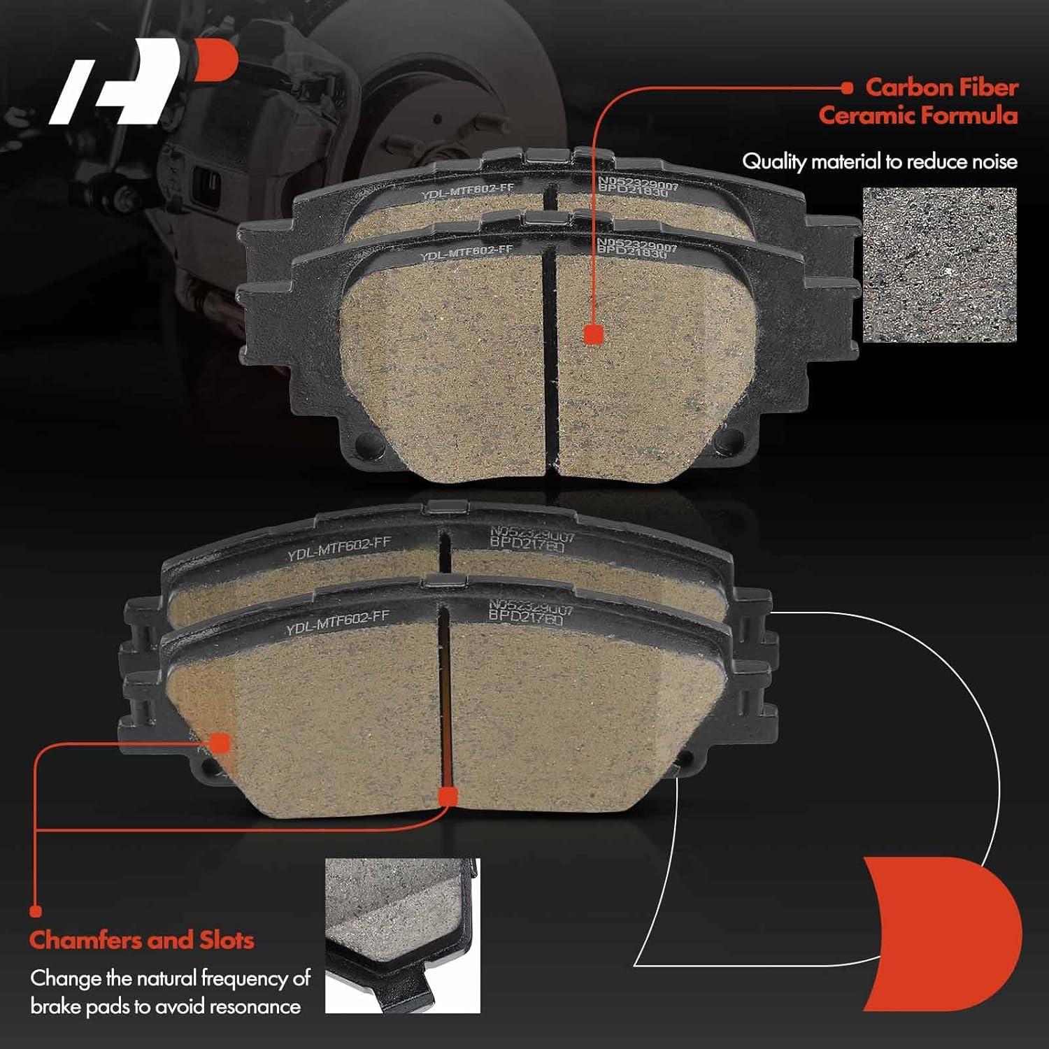 Discos de Freno Delanteros Ventilados y Traseros Sólidos A-Premium para Toyota Corolla 2019-2022