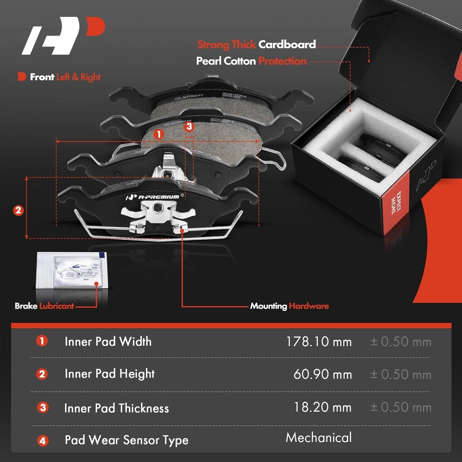 Discos de Freno Perforados y Ranurados A-Premium + Pastillas Cerámicas Ford Focus 2001-2004