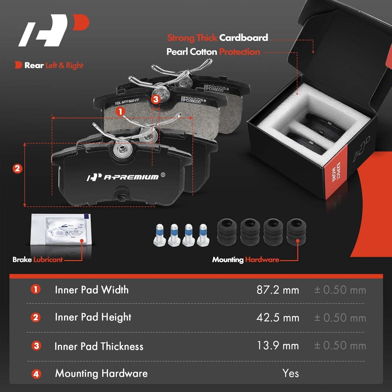 Discos de Freno Perforados y Ranurados A-Premium + Pastillas Cerámicas Ford Focus 2001-2004