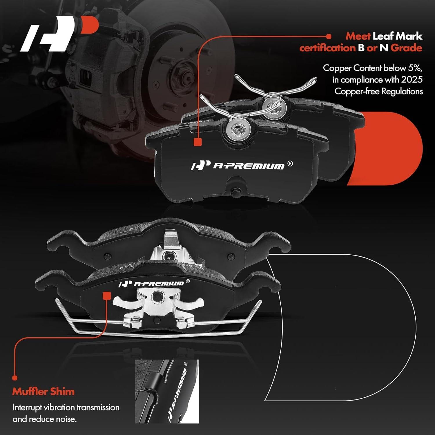 Discos de Freno Perforados y Ranurados A-Premium + Pastillas Cerámicas Ford Focus 2001-2004