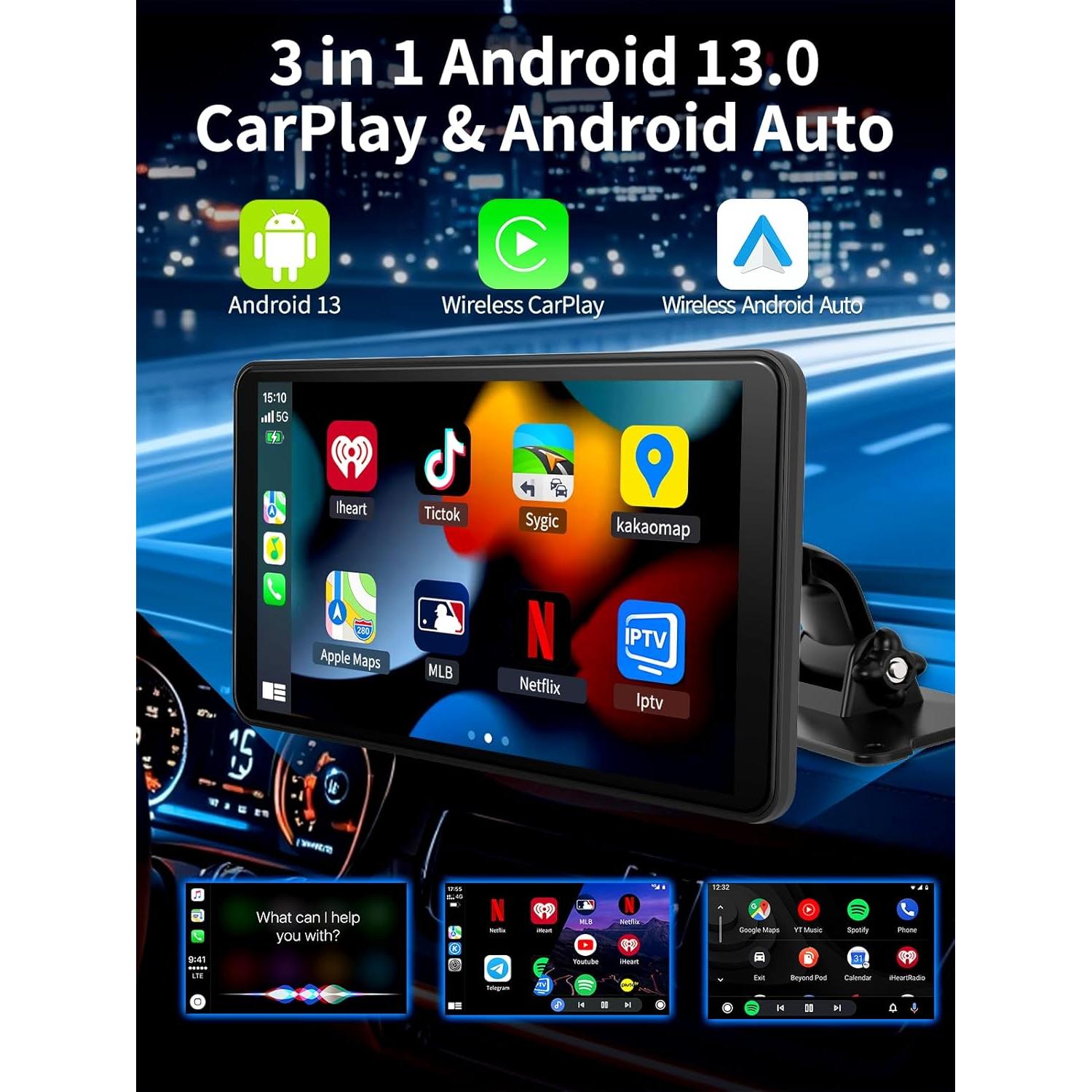 Pantalla Carplay Android 13 Imagebon 7" GPS WiFi Bluetooth