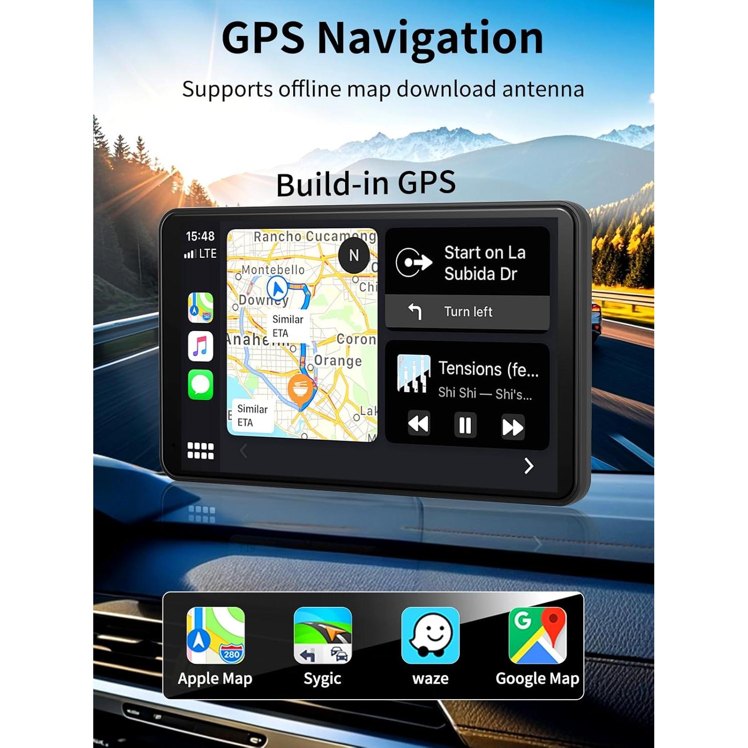Pantalla Carplay Android 13 Imagebon 7" GPS WiFi Bluetooth