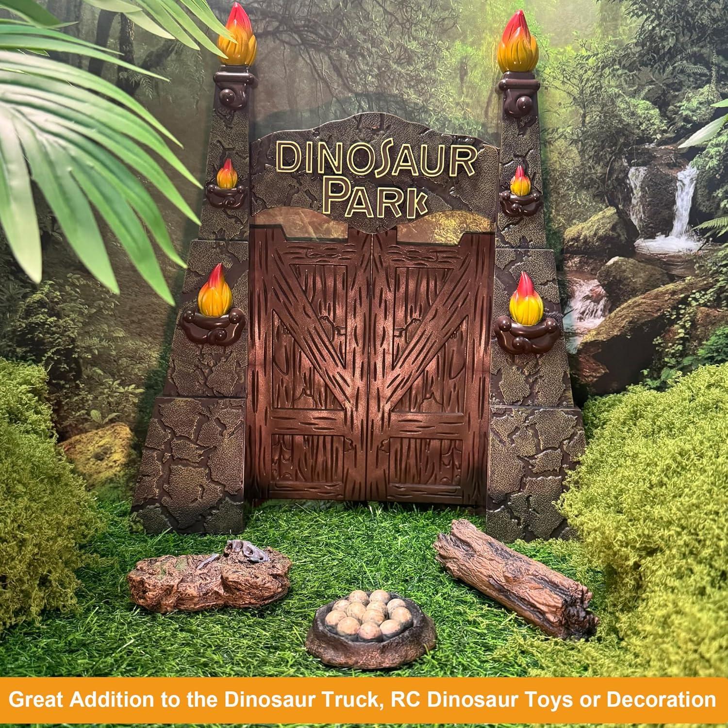 Puerta de Parque de Dinosaurios EKU 30 cm con Accesorios