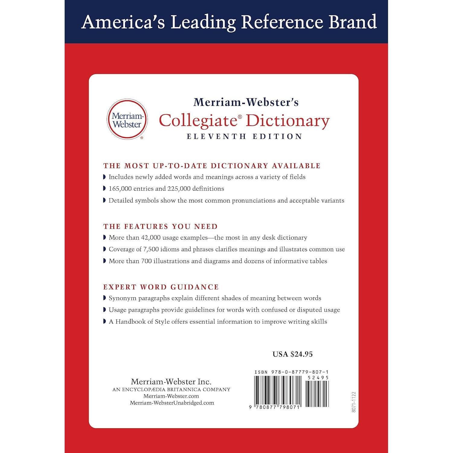 Merriam-Webster's Collegiate Dictionary, 11th Edition, Laminated Hardcover, Plain-Edged