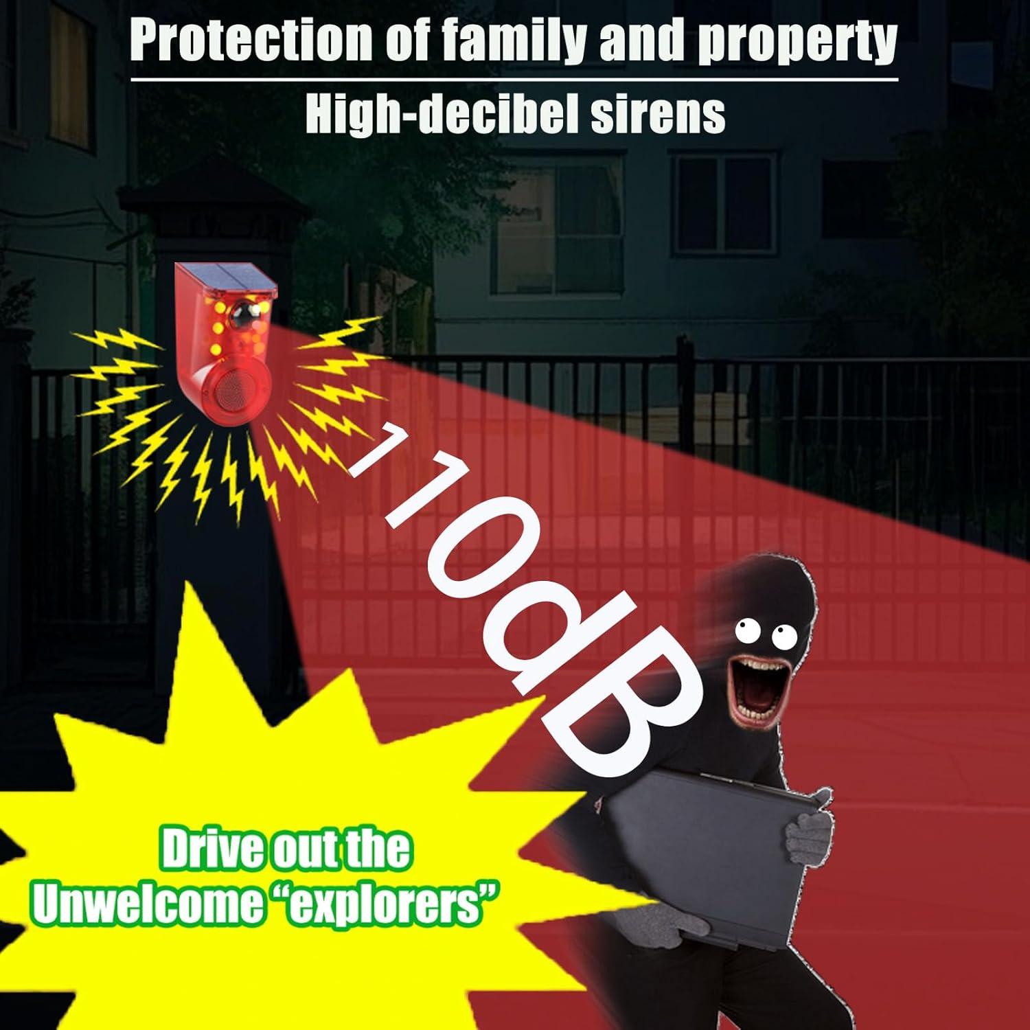 Alarma Solar SENKEFEI K11 - Impermeable, 110dB, 6 Piezas