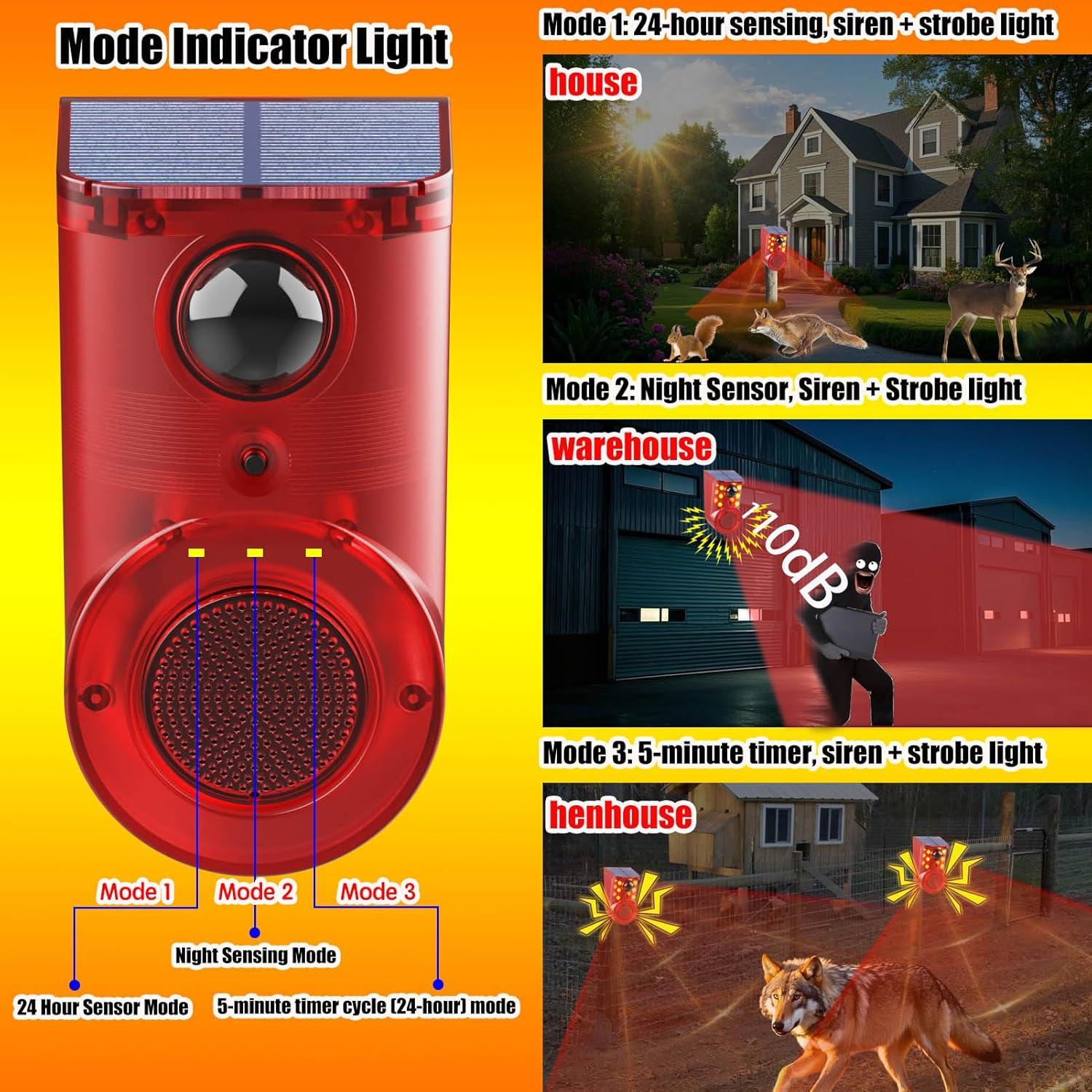 Alarma Solar SENKEFEI K11 - Impermeable, 110dB, 6 Piezas