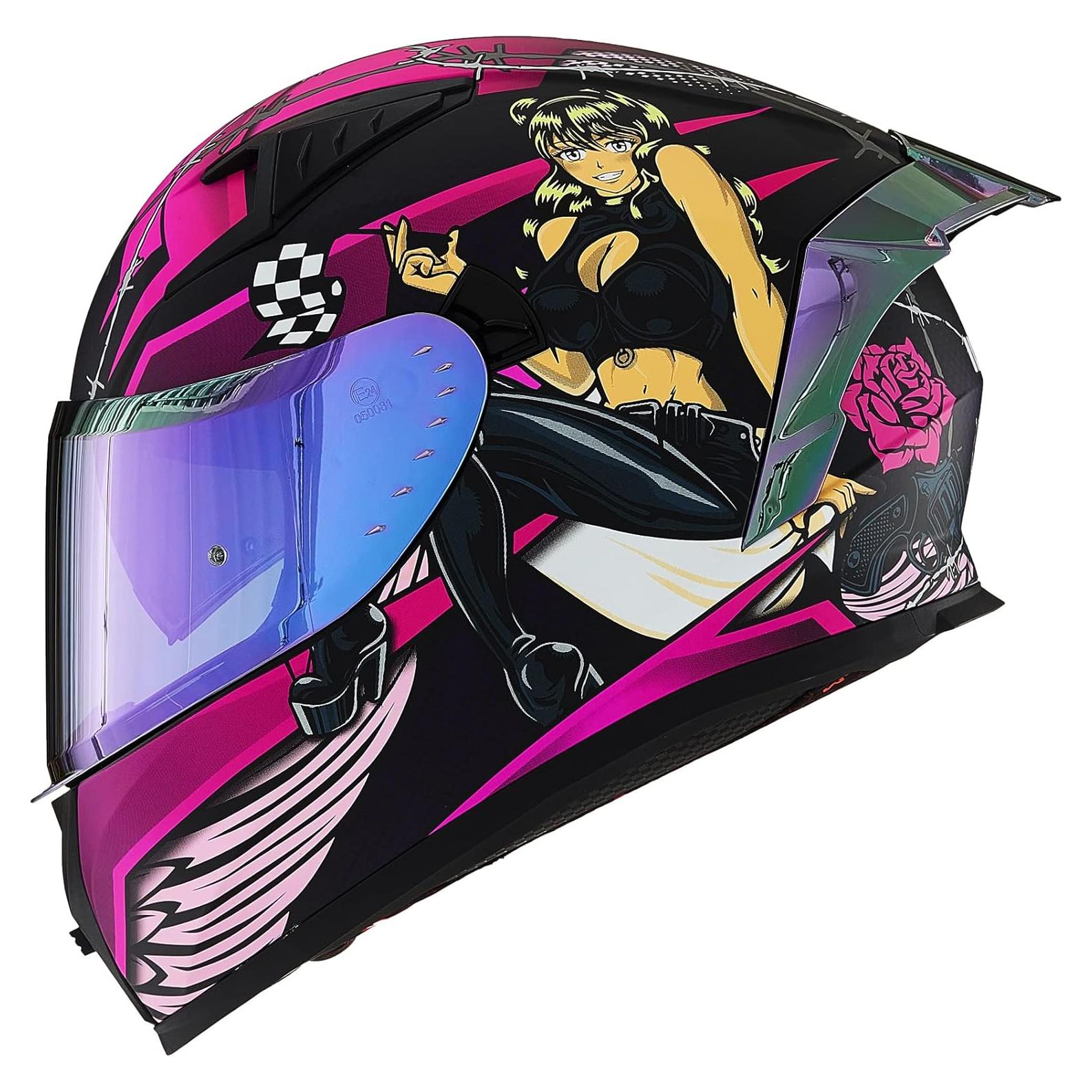 Casco de Motocicleta ILM Z501 Rosa Pequeño con Visera