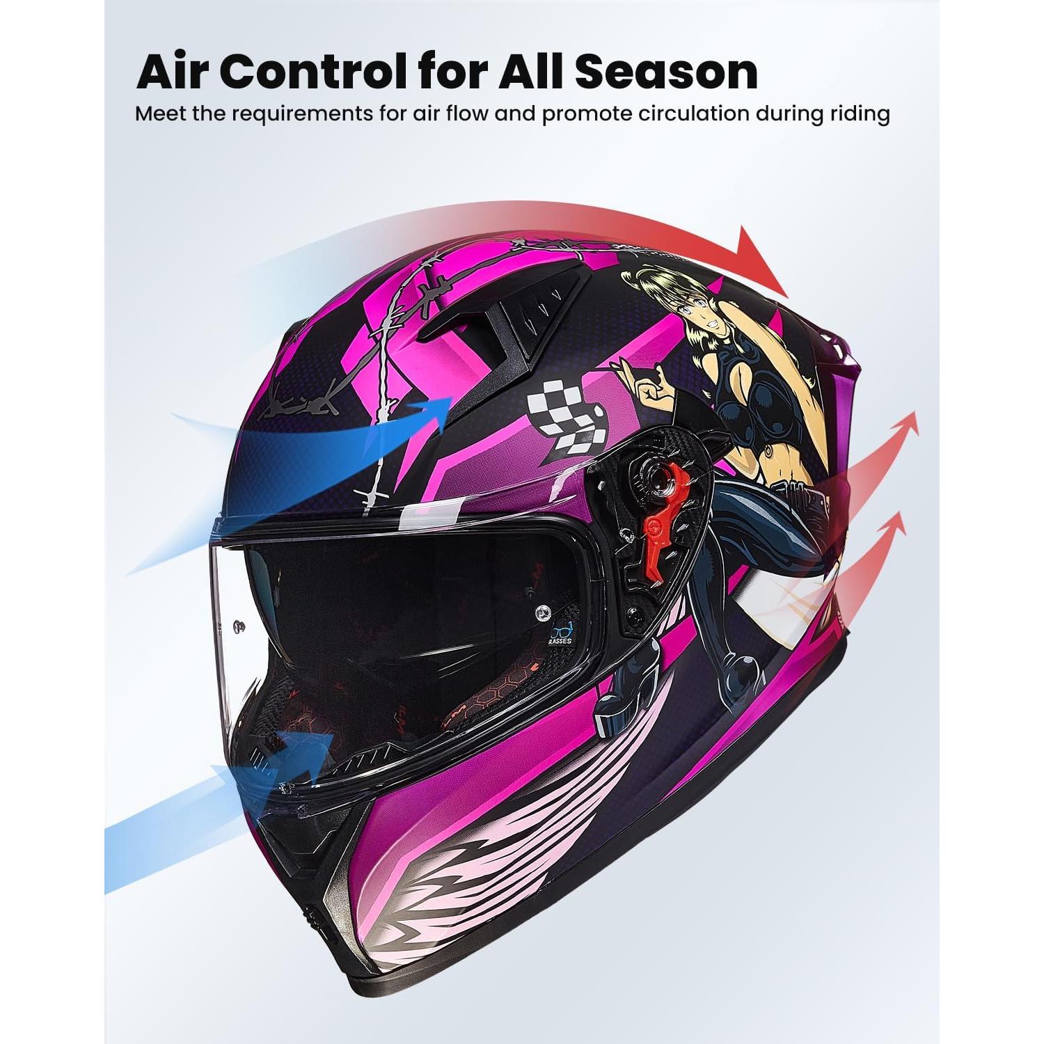 Casco de Motocicleta ILM Z501 Rosa Pequeño con Visera