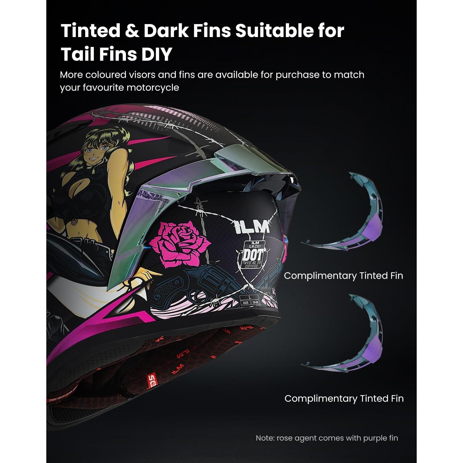 Casco de Motocicleta ILM Z501 Rosa Pequeño con Visera