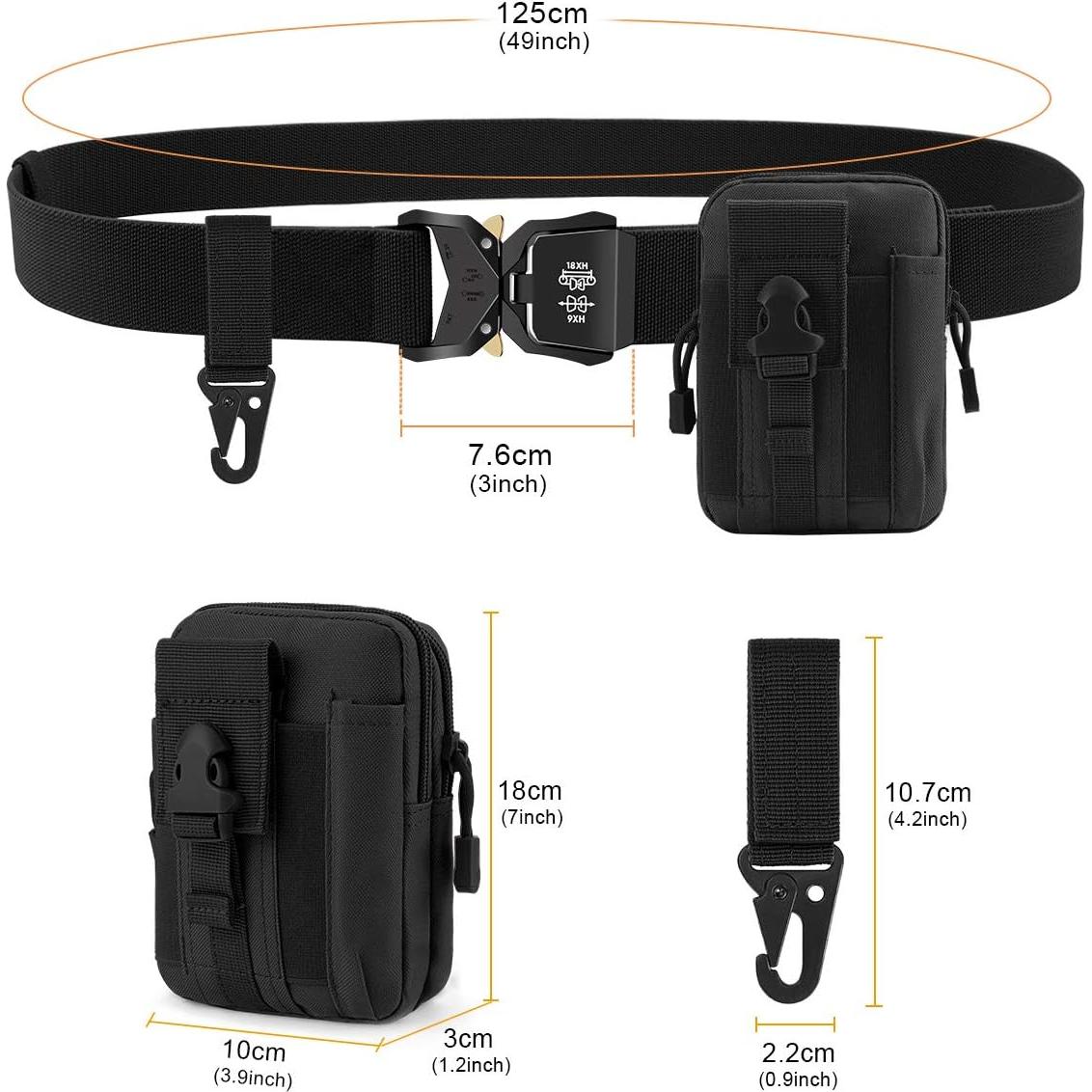 Cinturón Táctico BESTKEE 2pack Nylon Negro 3,81 cm