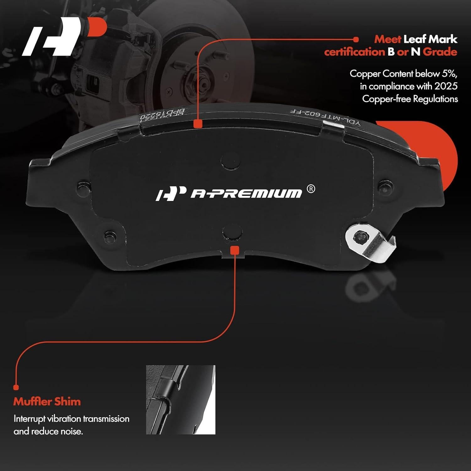 Discos de Freno Perforados y Ranurados A-Premium + Pastillas Cerámicas - Chevy Cruze/Sonic