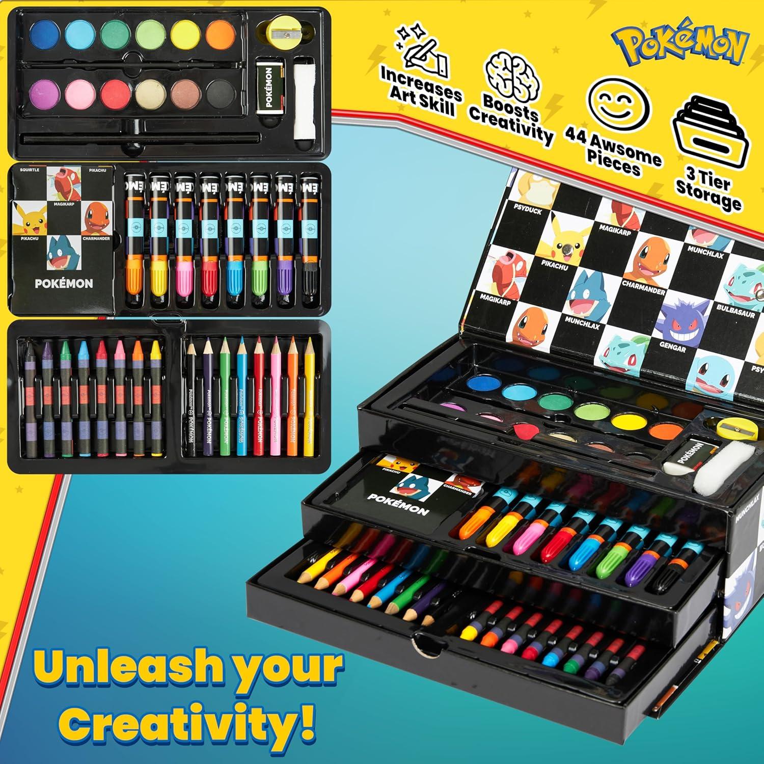 Juego de Arte Pokemon - Estuche con Lápices y Acuarelas