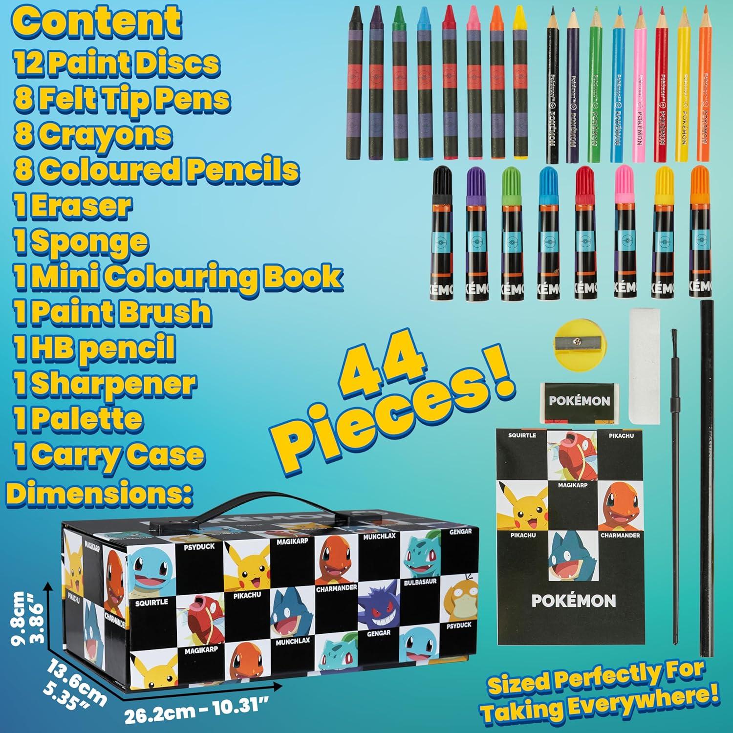 Juego de Arte Pokemon - Estuche con Lápices y Acuarelas
