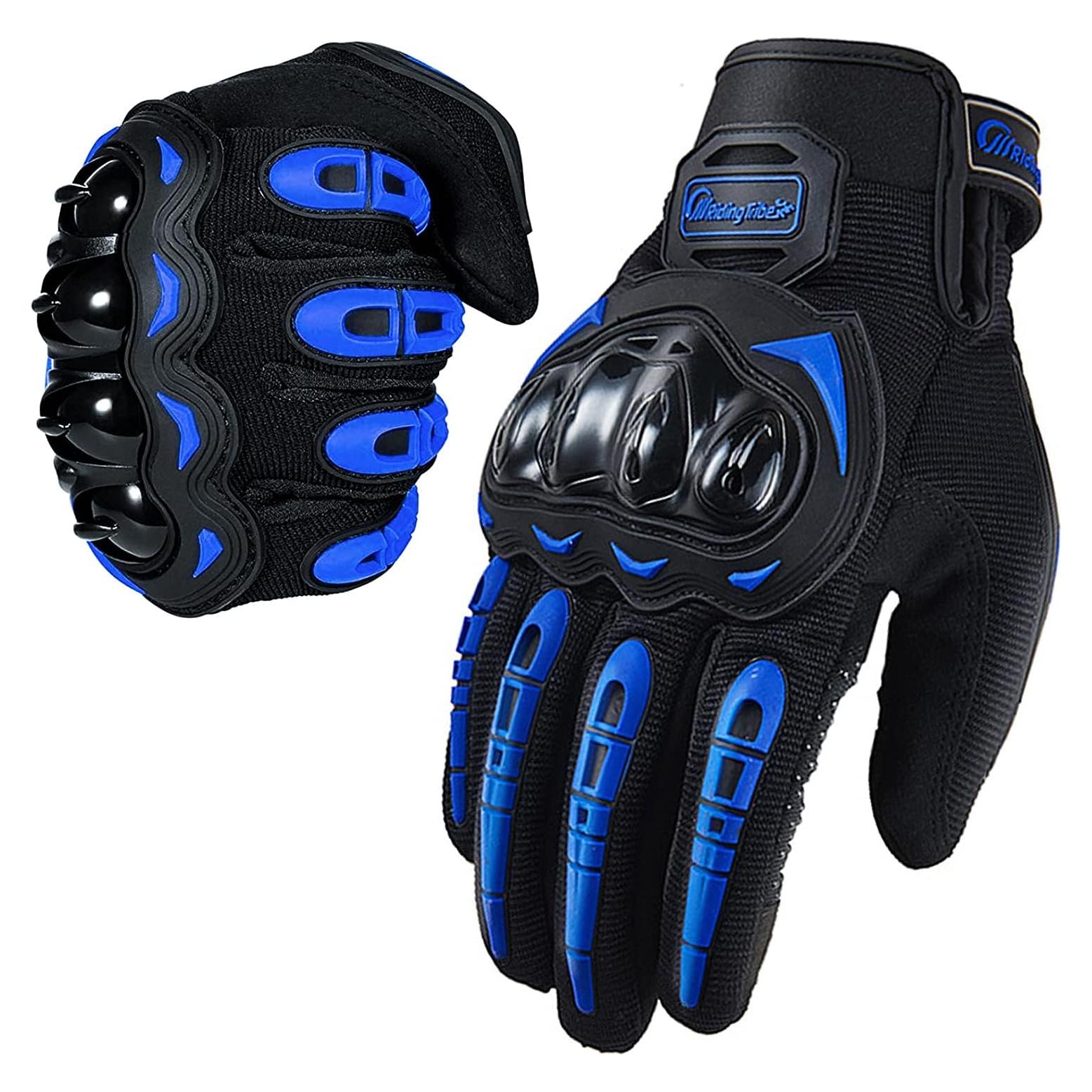 Guantes de Motocicleta BIHAIZG Medianos Azul Táctiles
