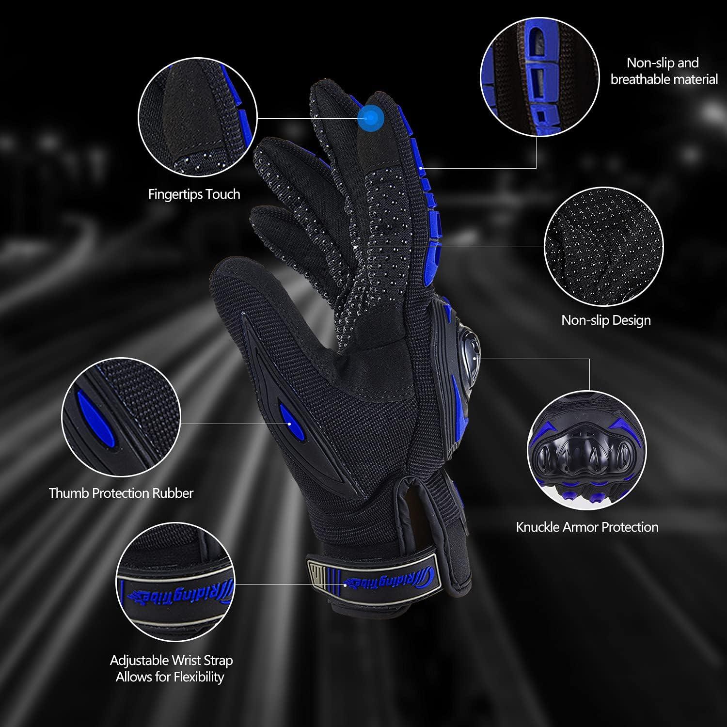 Guantes de Motocicleta BIHAIZG XX-Large Azul Táctiles