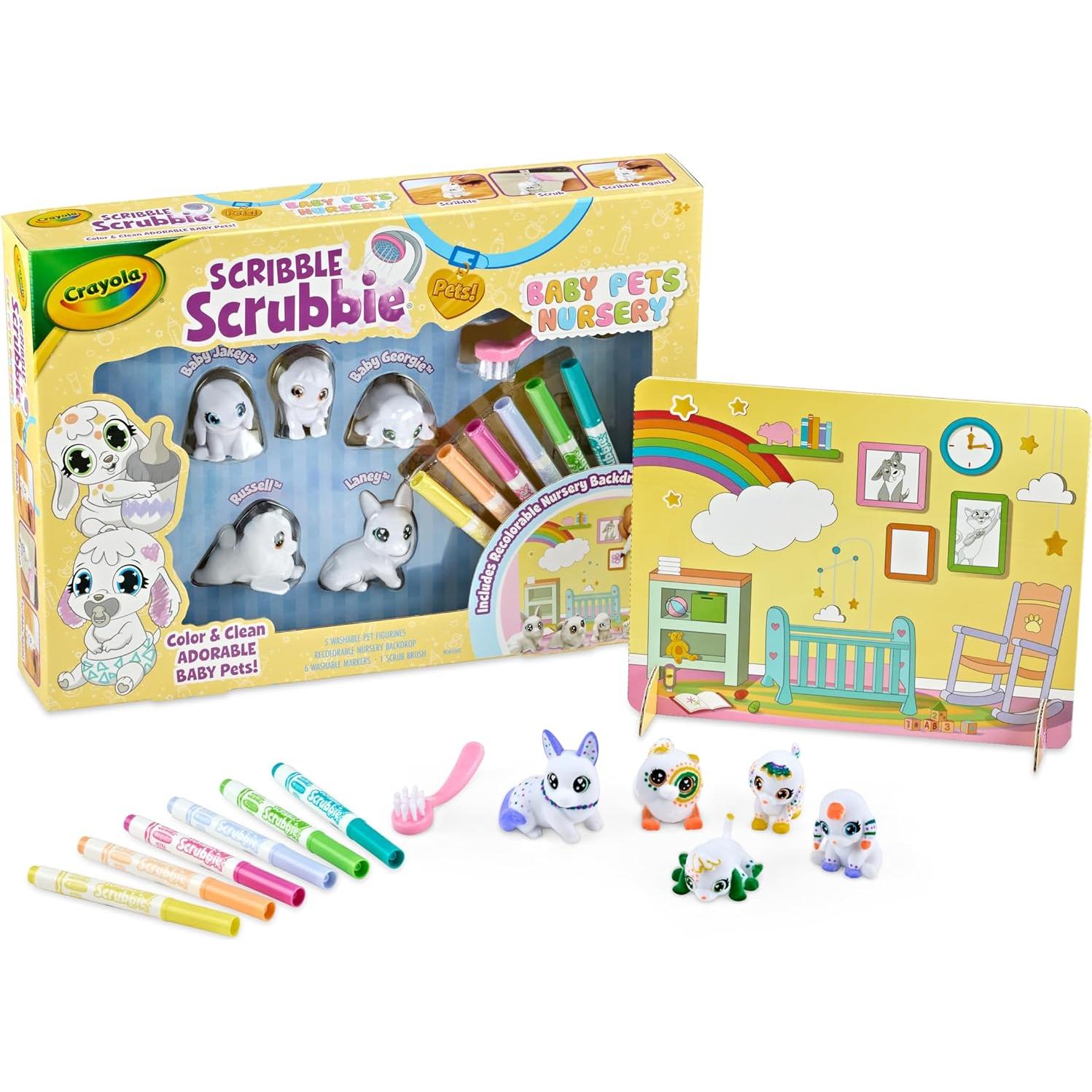 Juego de Guardería Scribble Scrubbie Crayola con Mascotas Bebé
