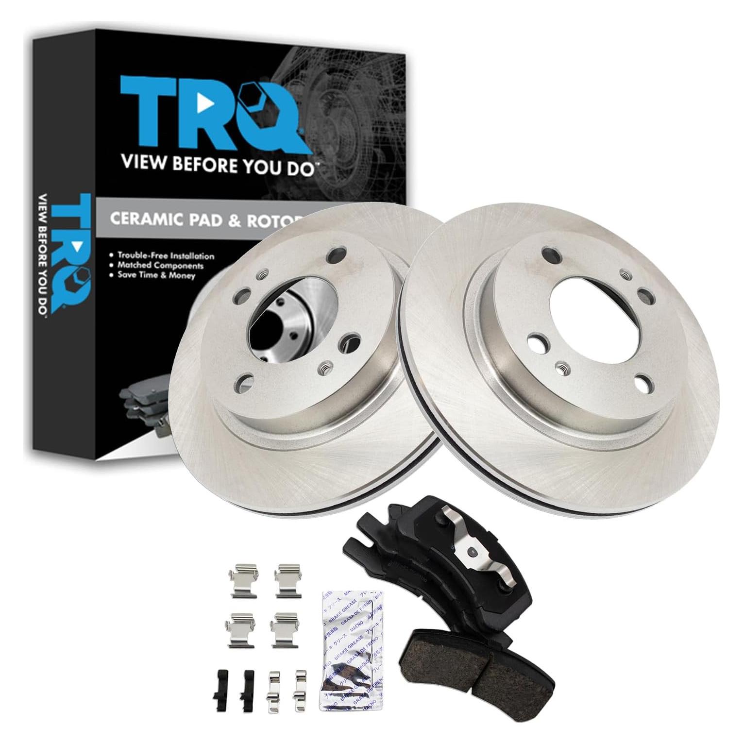 Kit de Pastillas y Discos de Freno Cerámicos TRQ BKA19493 para Mitsubishi Mirage 2014-2015