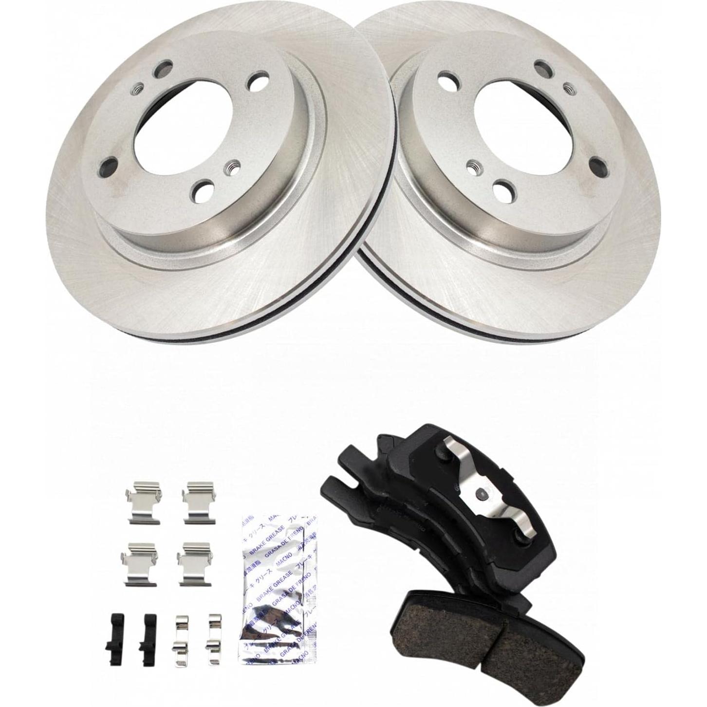 Kit de Pastillas y Discos de Freno Cerámicos TRQ BKA19493 para Mitsubishi Mirage 2014-2015