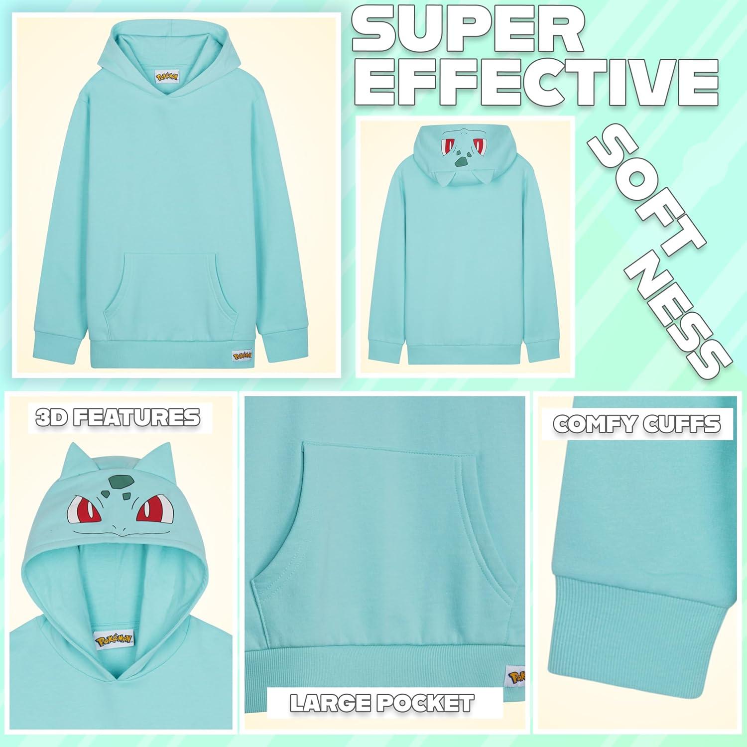 Sudadera con capucha Pokemon Fashion UK 11-12 años Turquesa