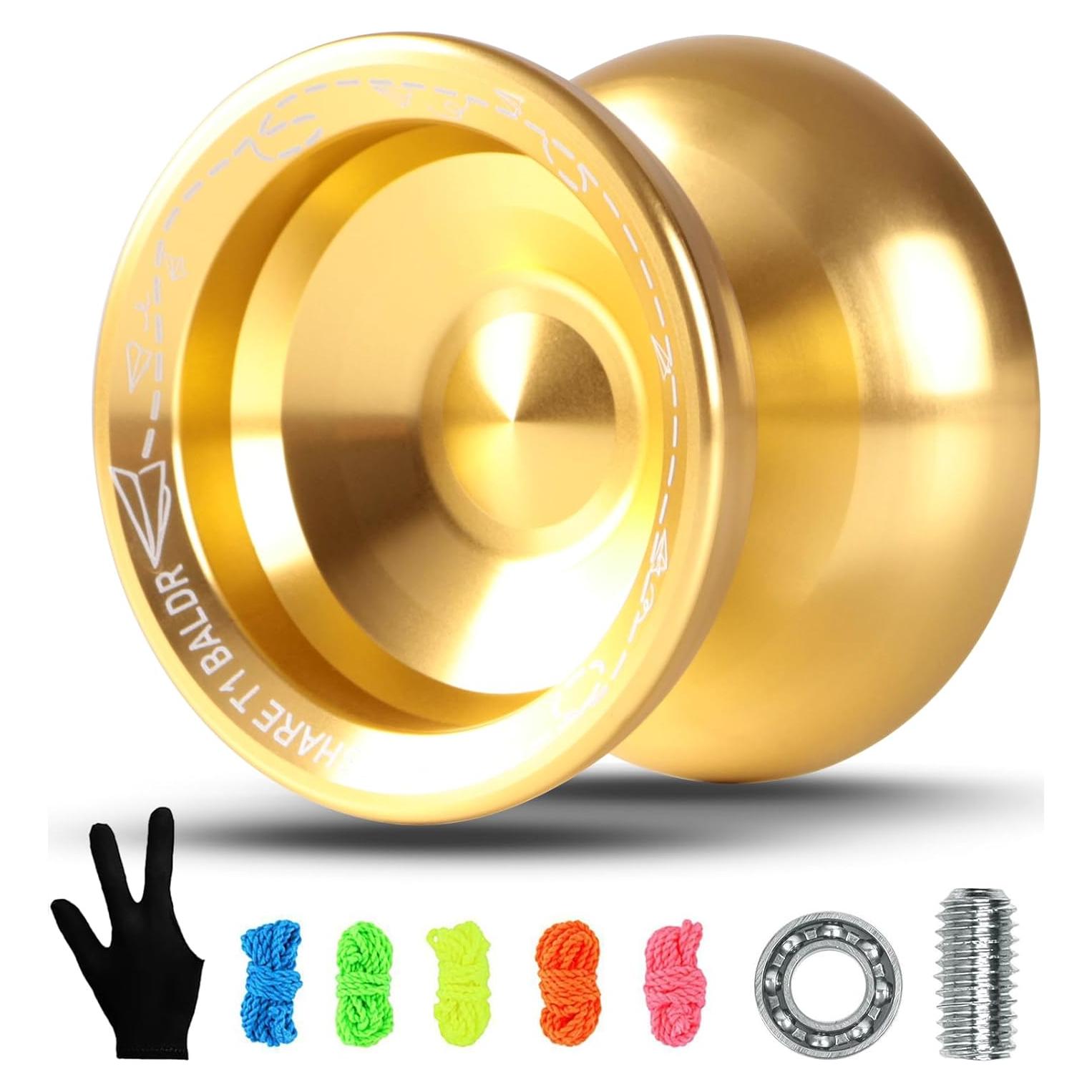 Yoyo Profesional JOLESHARE T1 Oro con Cuerdas y Guantes