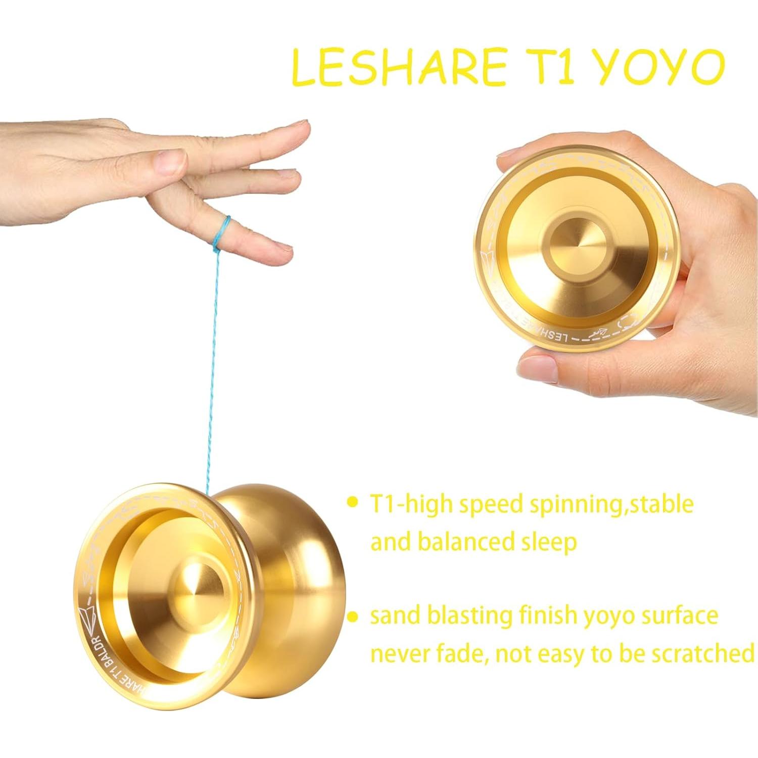 Yoyo Profesional JOLESHARE T1 Oro con Cuerdas y Guantes