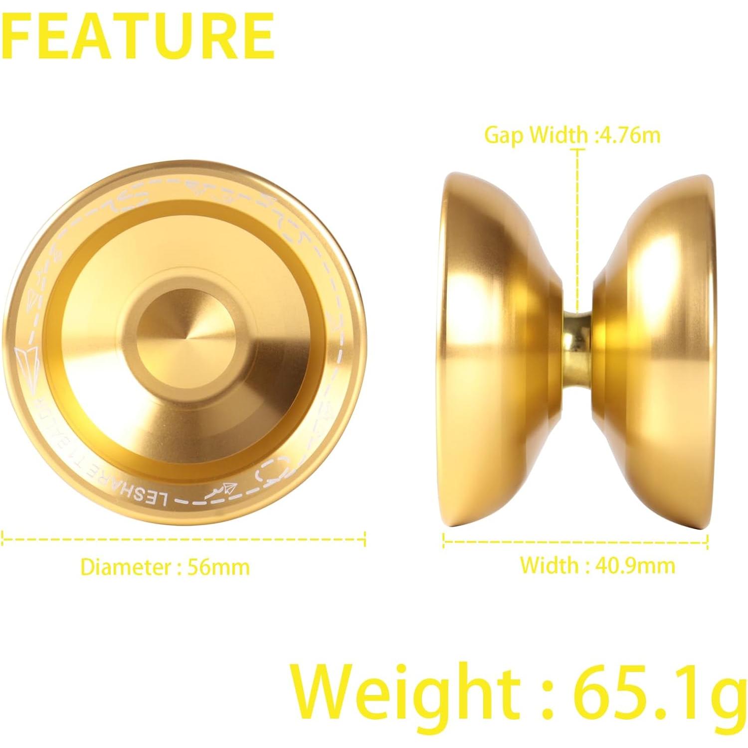 Yoyo Profesional JOLESHARE T1 Oro con Cuerdas y Guantes